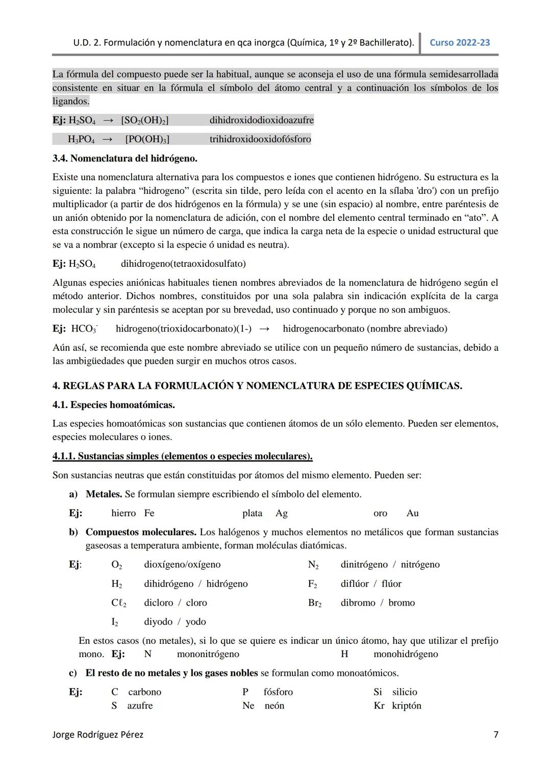 U.D. 2. Formulación y nomenclatura en qca inorgca (Química, 1º y 2º Bachillerato). Curso 2022-23
TEMA 2: FORMULACIÓN Y NOMENCLATURA EN QUÍMI