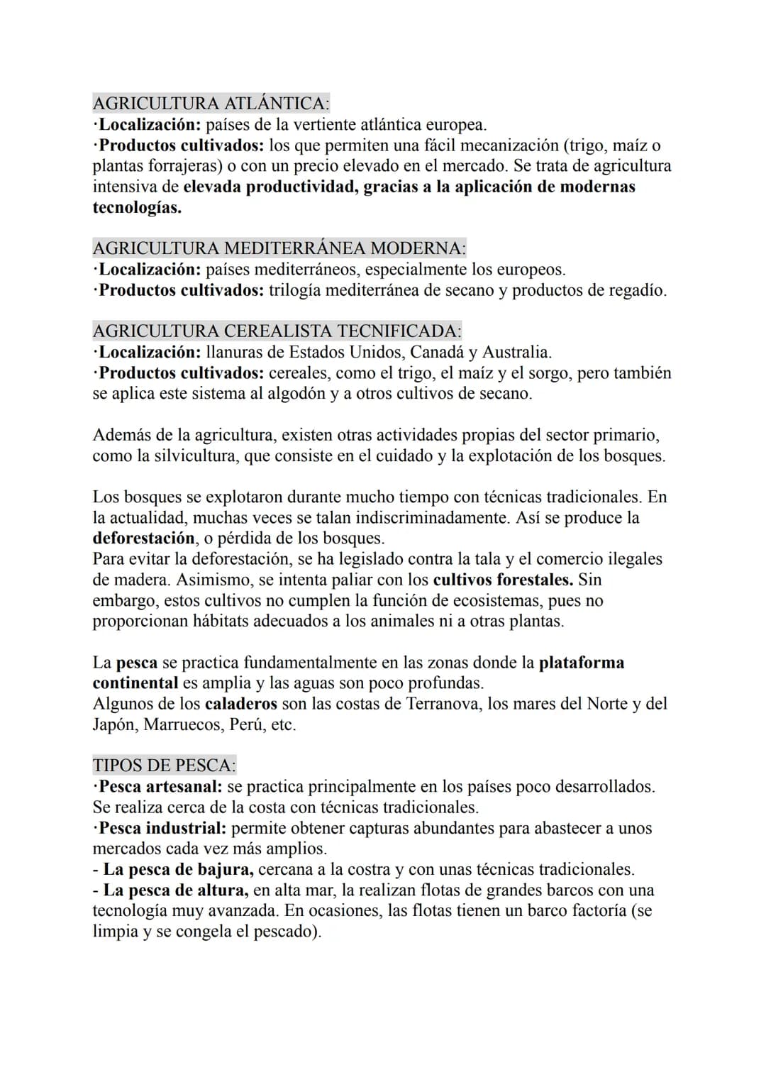 El sector primario:
La agricultura es una de las actividades más destacadas en el sector primario,
tanto porque proporciona la mayor parte d