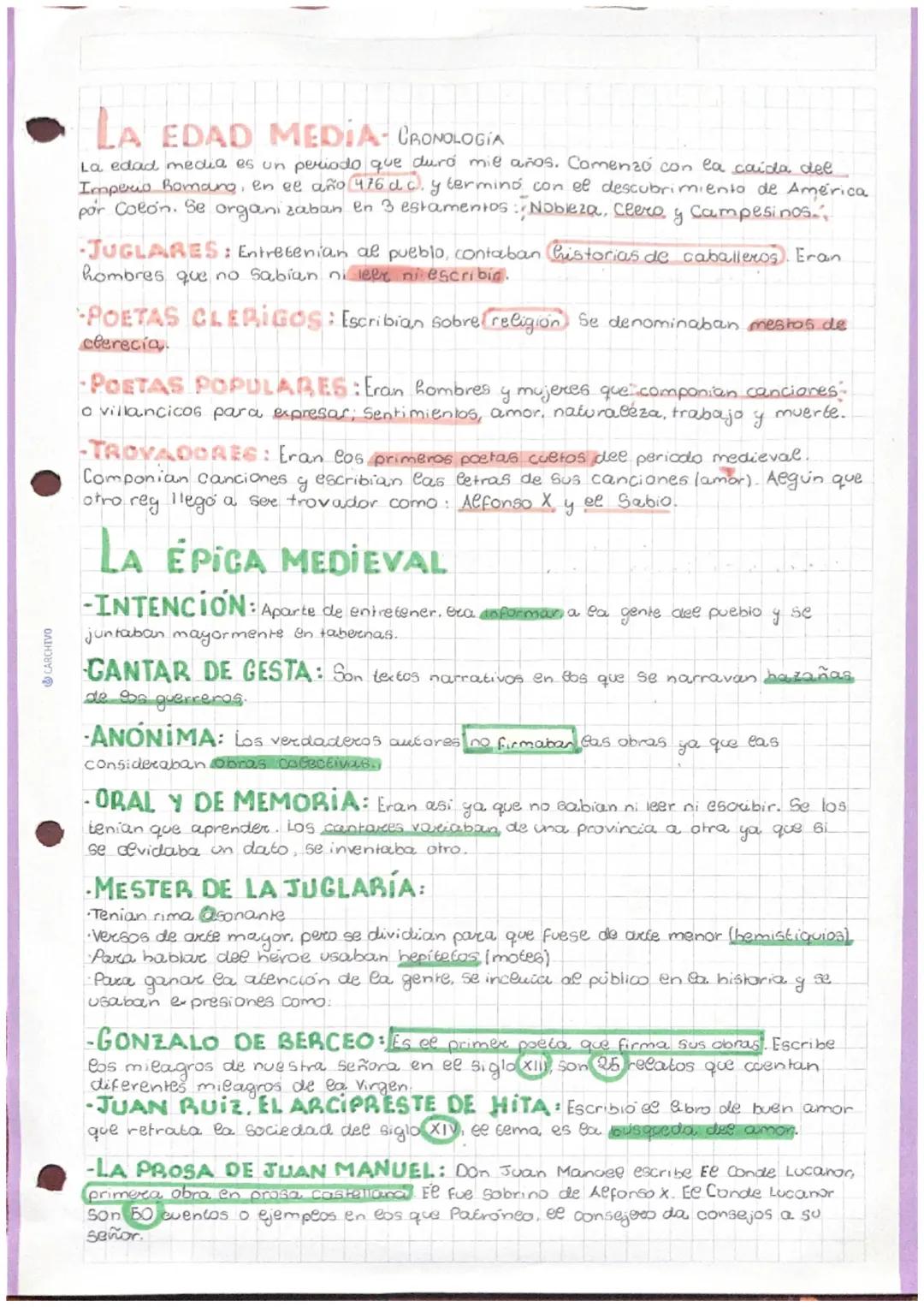 La Edad Media: Poesía y Épica