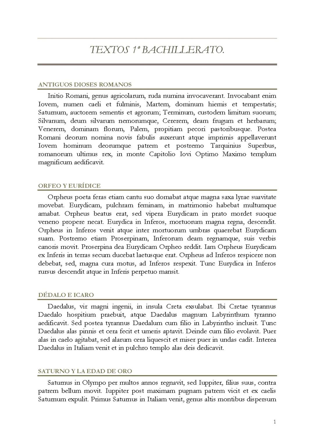 Textos en Latín para analizar y traducir