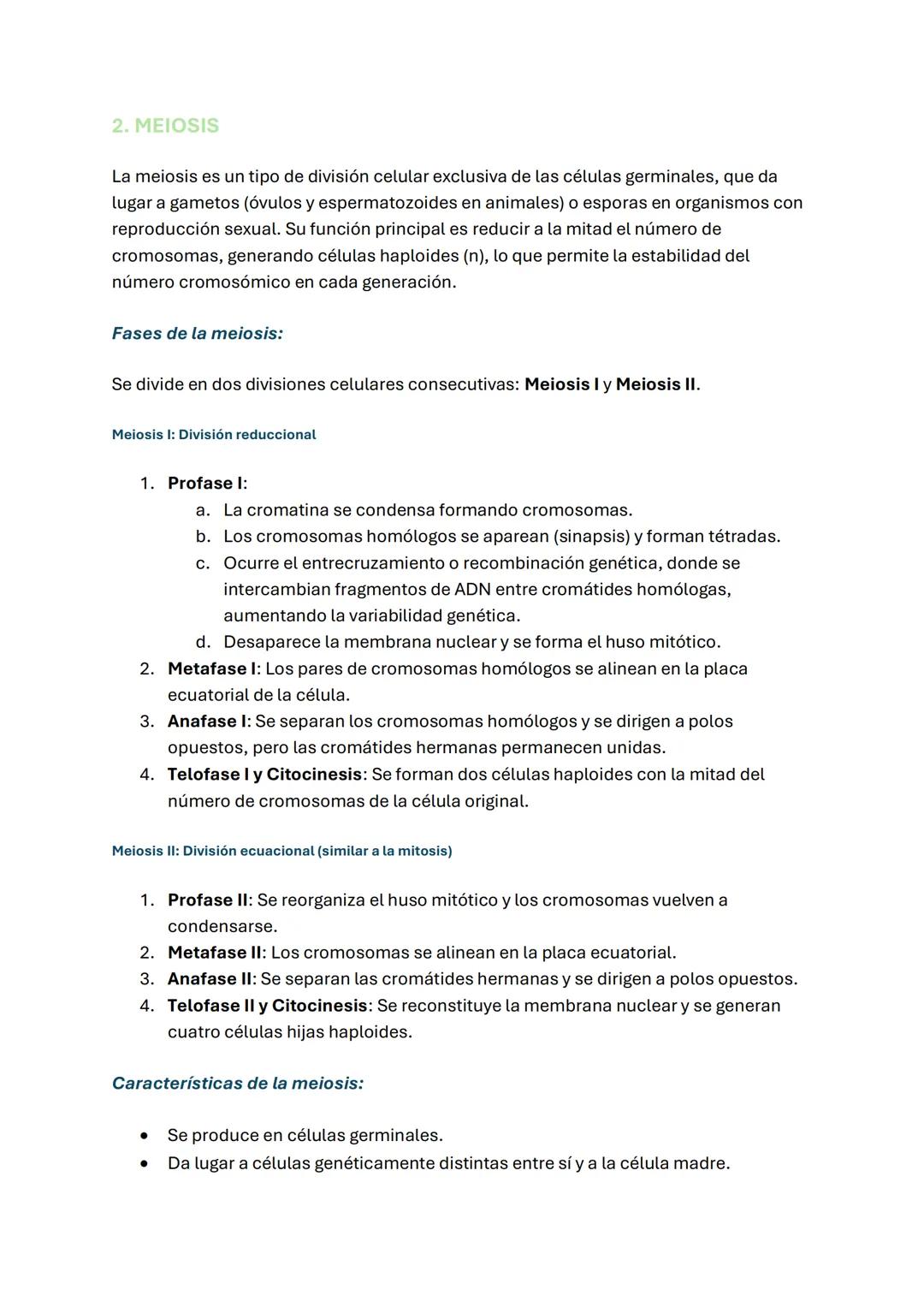 # MITOSIS Y MEIOSIS CELULAR

1. Mitosis

La mitosis es el proceso de división celular mediante el cual una célula madre origina
dos células 