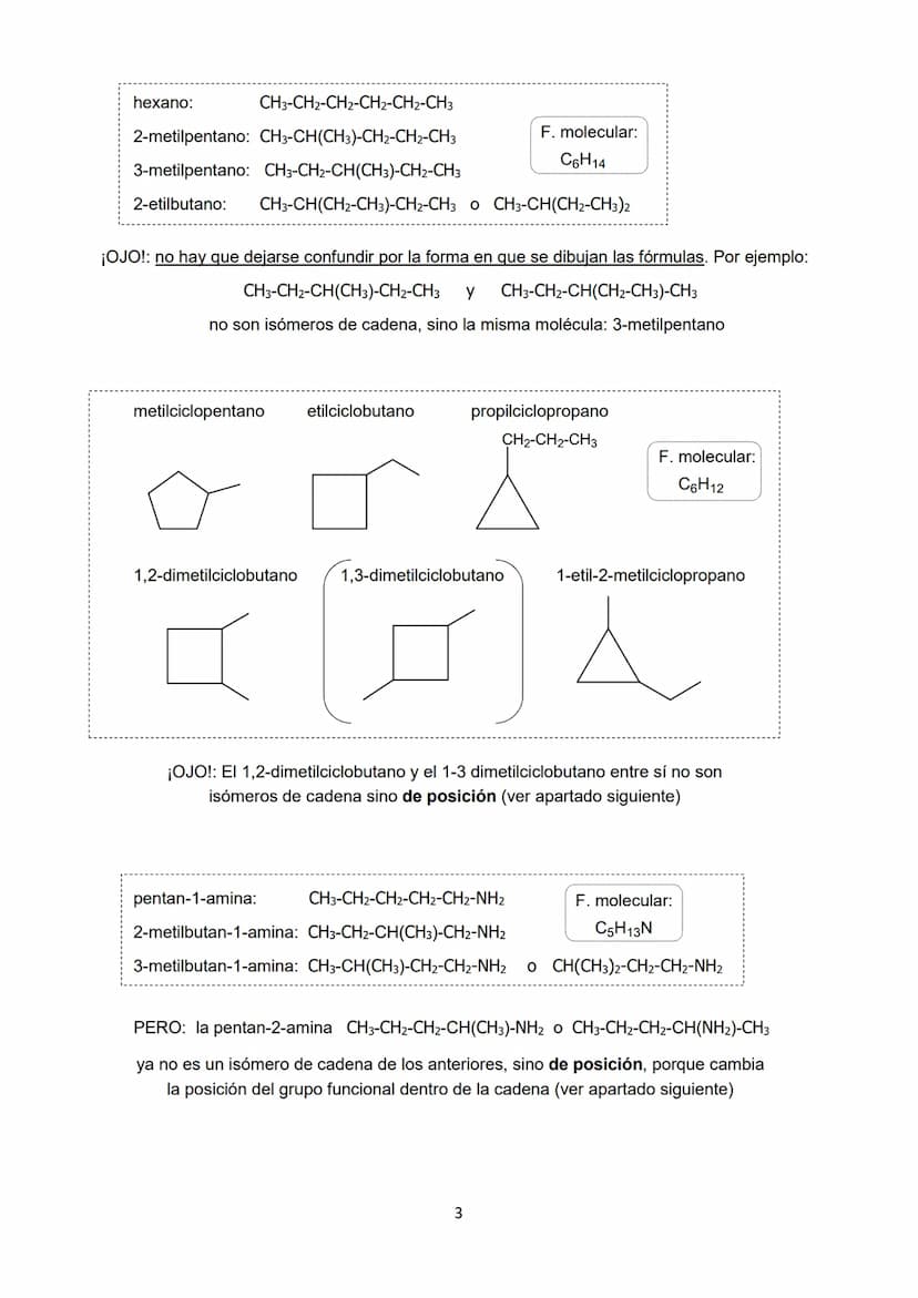 En Química Orgánica es muy frecuente que compuestos diferentes tengan la misma forma
molecular. Dichos compuestos se denominan isómeros.
Los