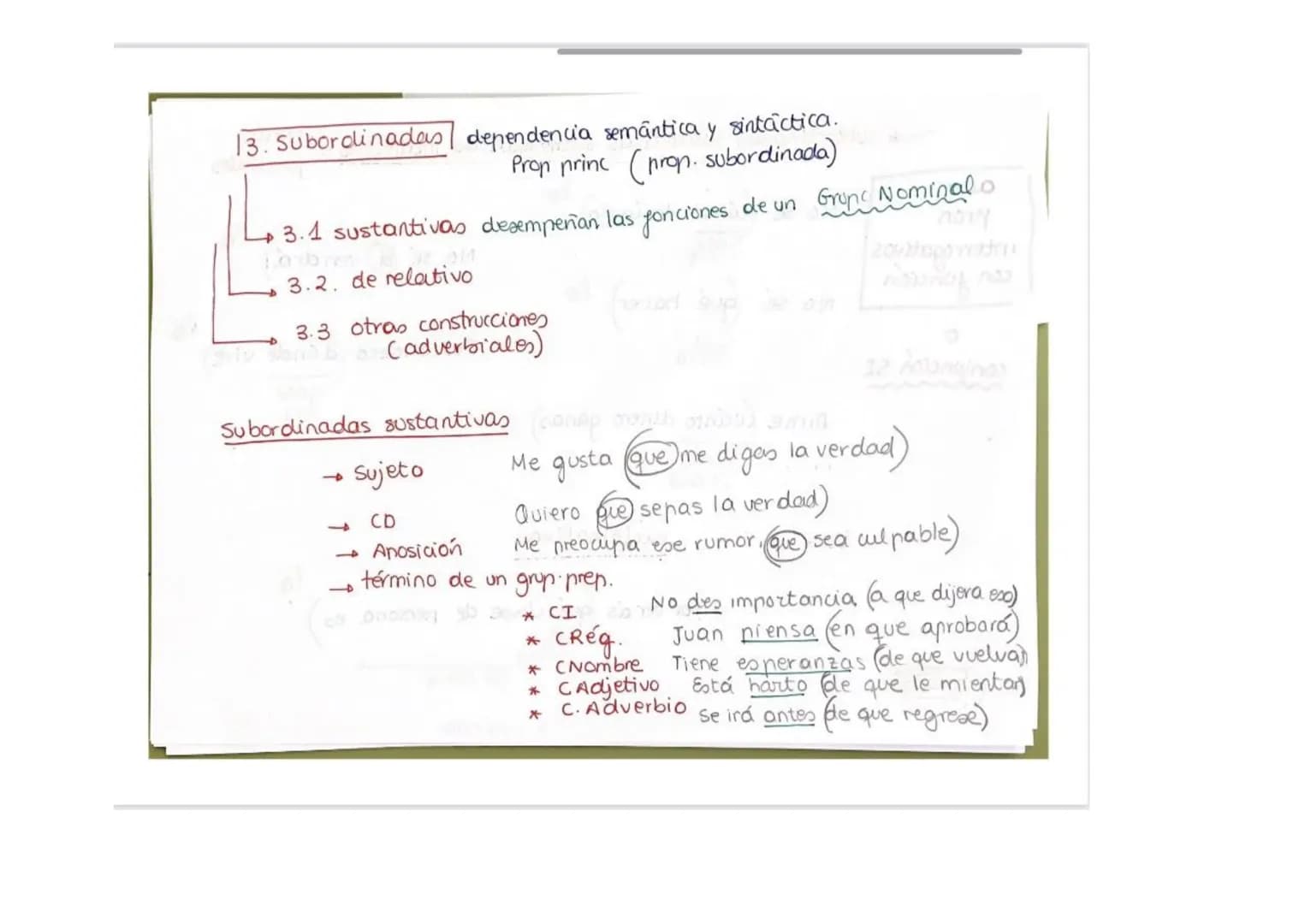 LA ORACIÓN COMPUESTA
i ojo!!
2-Perifrasis
verbales
- locuciones verbales
- formas compusotas
tiempos pasivas
tengo que estudiar, seguir expl