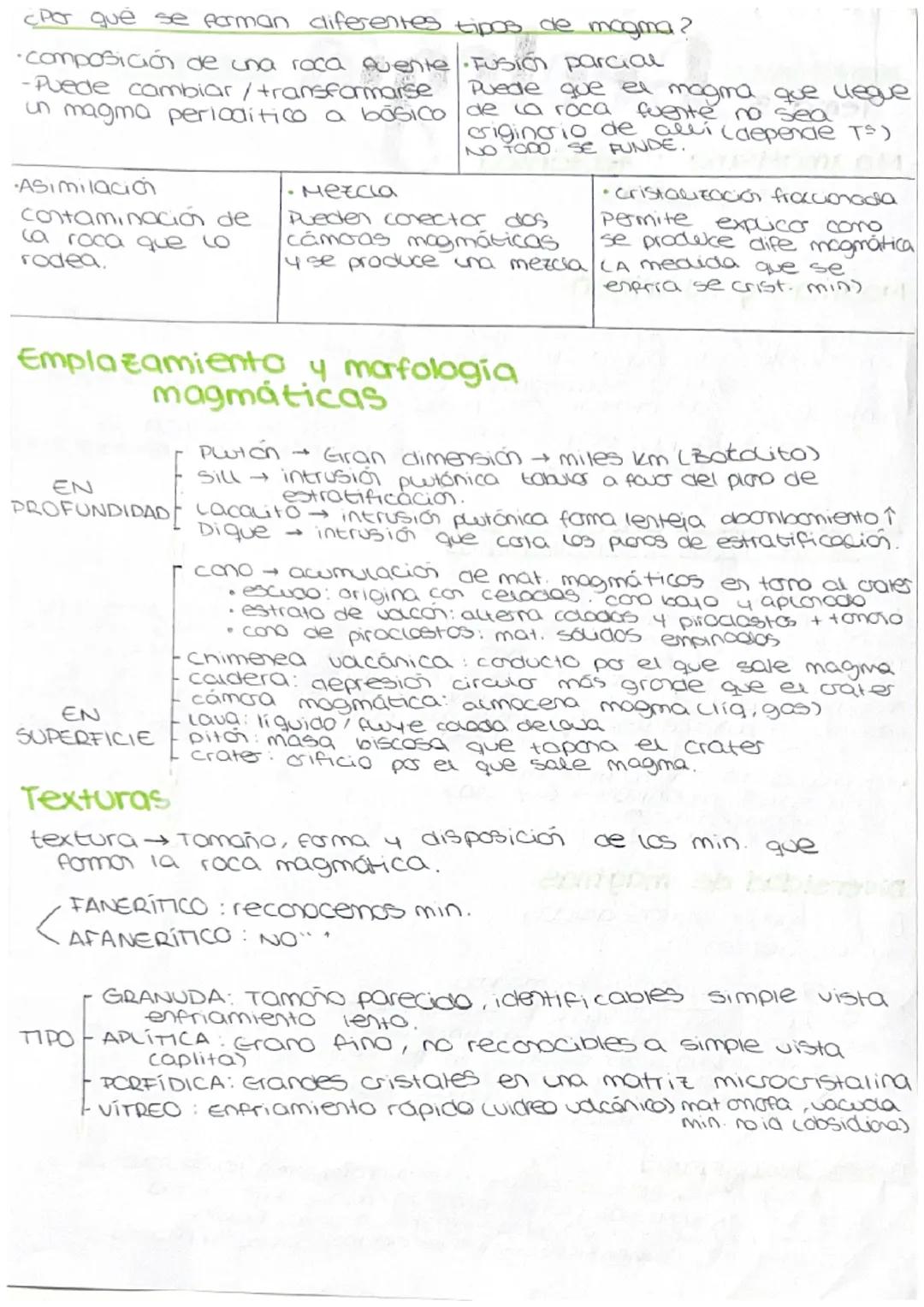 Geología
Tema 3
Magmatismo y tectónica
de placas
Magmas y su origen
Magma → base fundida silicatada en la que conexisten
minerales de punto 