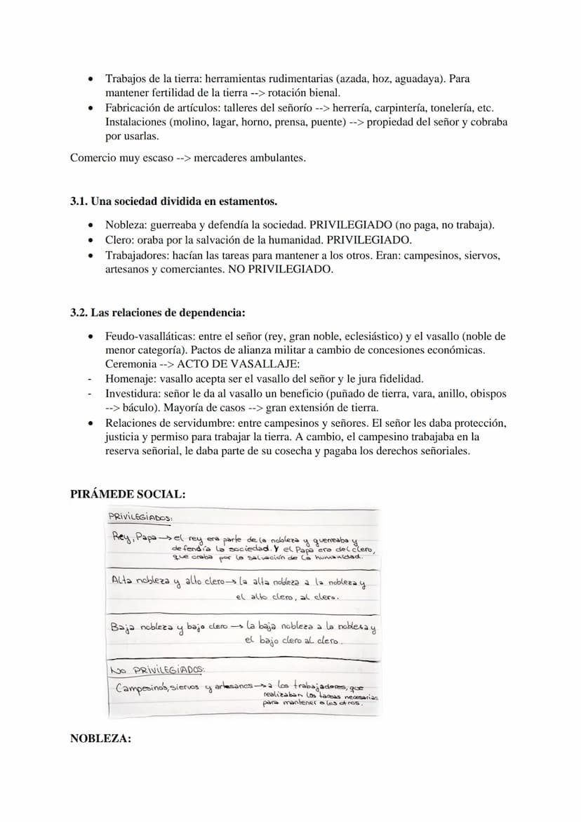 El feudalismo en Europa:
RESUMEN HISTORIA - Tema 2: la Alta Edad Media:
1031-1085
Primeros
reinos de
taifas
CALIFATO
1086
Almoravive.
●
1145