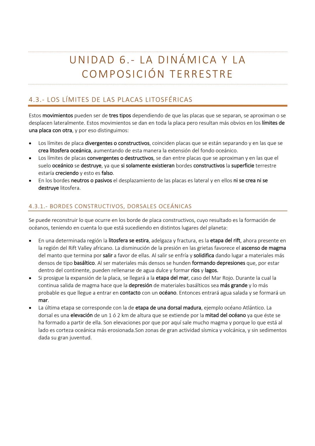# UNIDAD 6.- LA DINÁMICA Y LA
# COMPOSICIÓN TERRESTRE

## 4.3.- LOS LÍMITES DE LAS PLACAS LITOSFÉRICAS

Estos movimientos pueden ser de tres