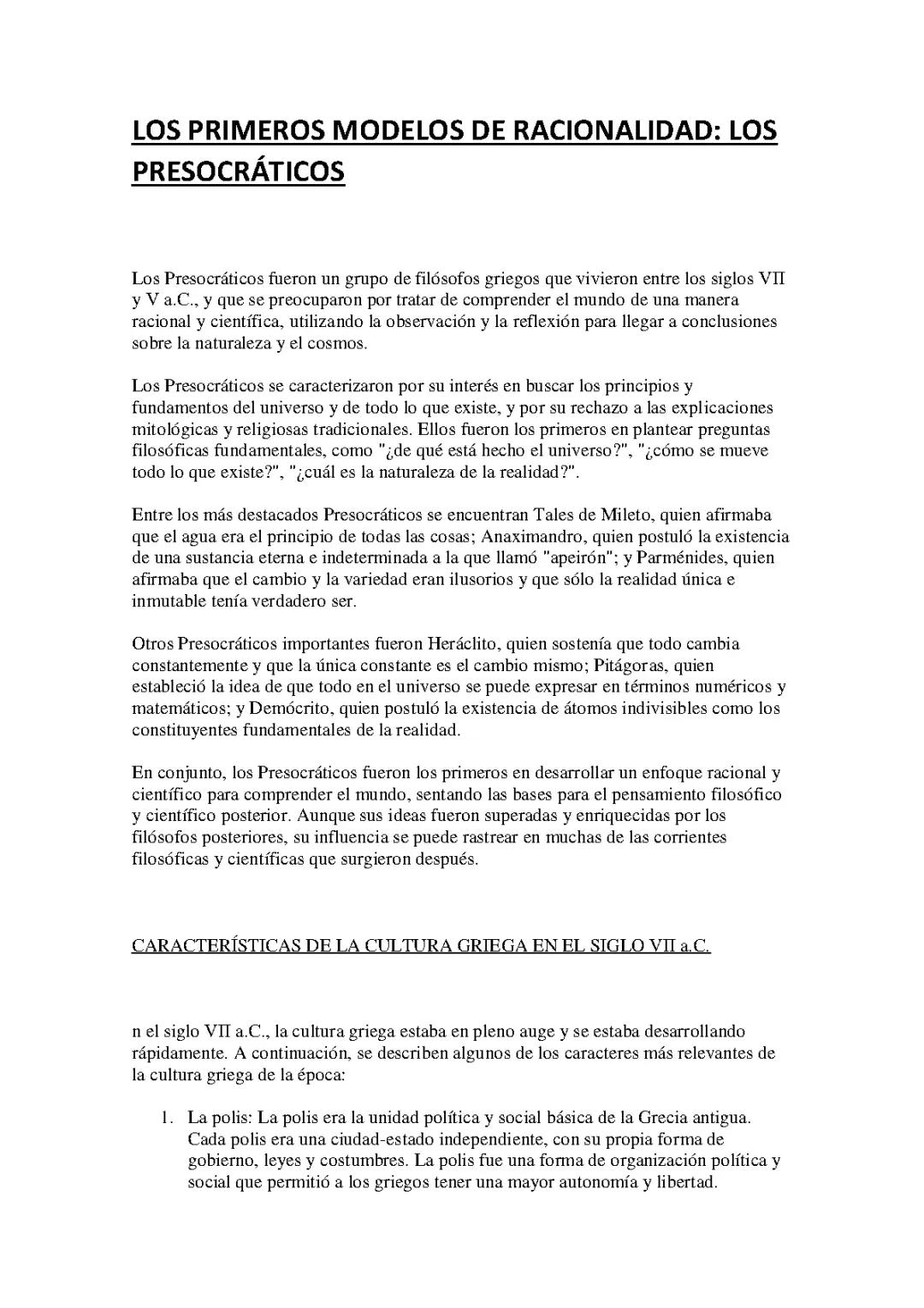 LOS PRIMEROS MODELOS DE RACIONALIDAD