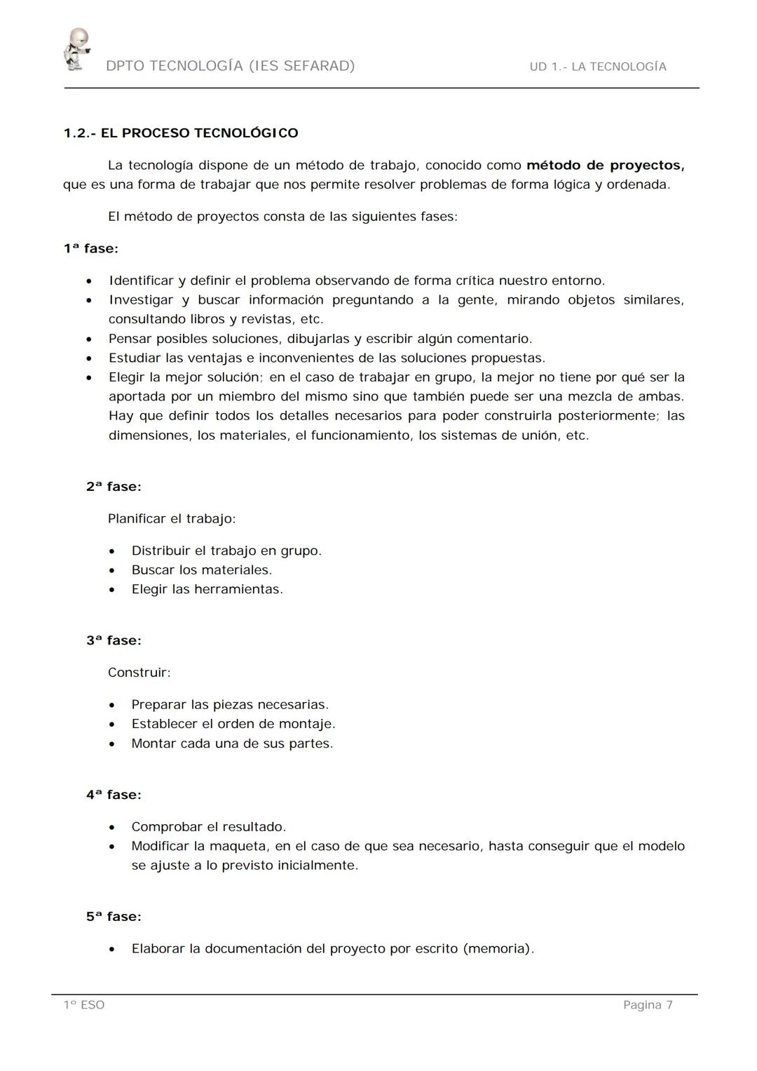DPTO TECNOLOGÍA (IES SEFARAD)

UD 1.- LA TECNOLOGÍA

UNIDAD 1.- LA TECNOLOGÍA Y EL PROCESO TECNOLÓGICO

La asignatura de Tecnología es nueva
