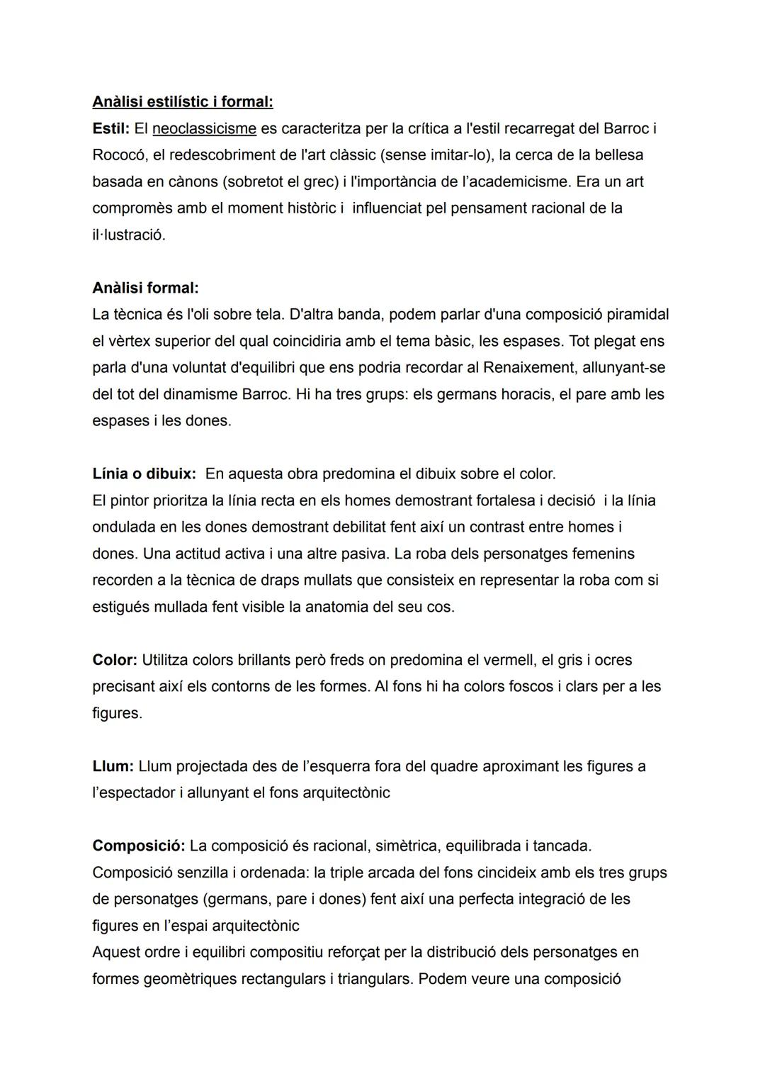 # JURAMENT DELS HORACIS

Fitxa tècnica:

Títol: El jurament dels Horacis

Autor: Jacques-Louis David (1784 a París - 1825 a
Bruselles)

Cron