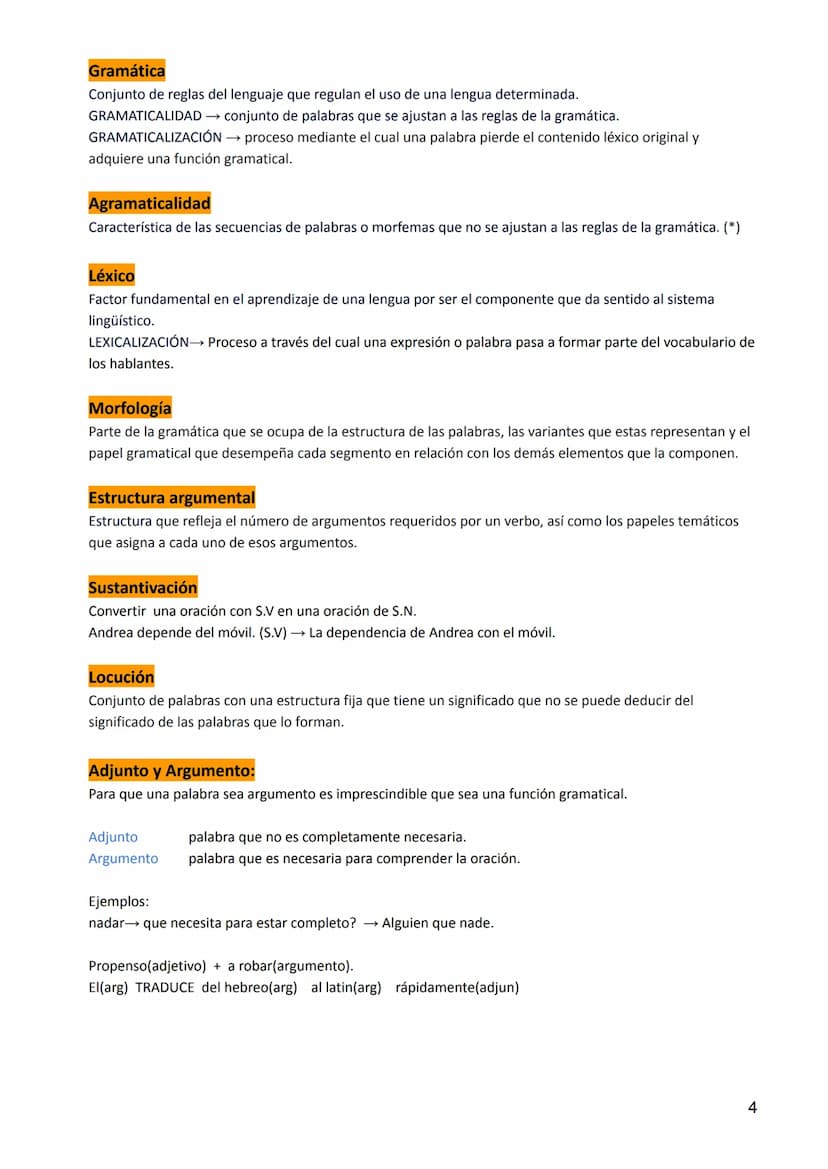 Tipos de categorías
CATEGORÍA LÉXICA → aportan un núcleo al sintagma "alumno, cariñoso, felizmente, estudiar". Se
encuentra en el diccionari