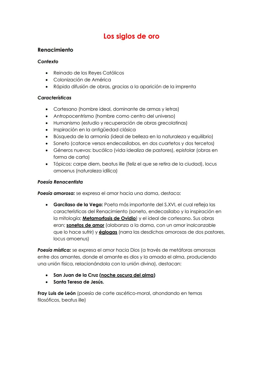 Renacimiento
Contexto
●
●
● Colonización de América
Rápida difusión de obras, gracias a la aparición de la imprenta
Características
●
●
●
●
