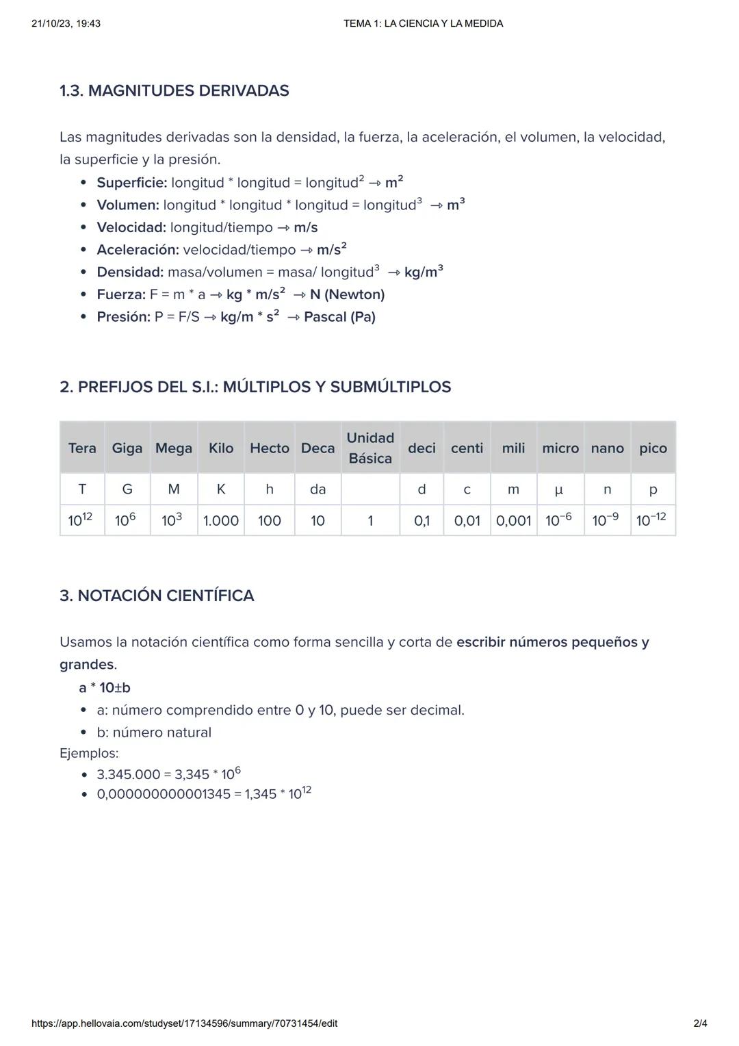21/10/23, 19:43
TEMA 1: LA CIENCIA Y LA MEDIDA
1. MAGNITUDES
Una magnitud se define como todo aquello que puede ser medido. Medir significa 