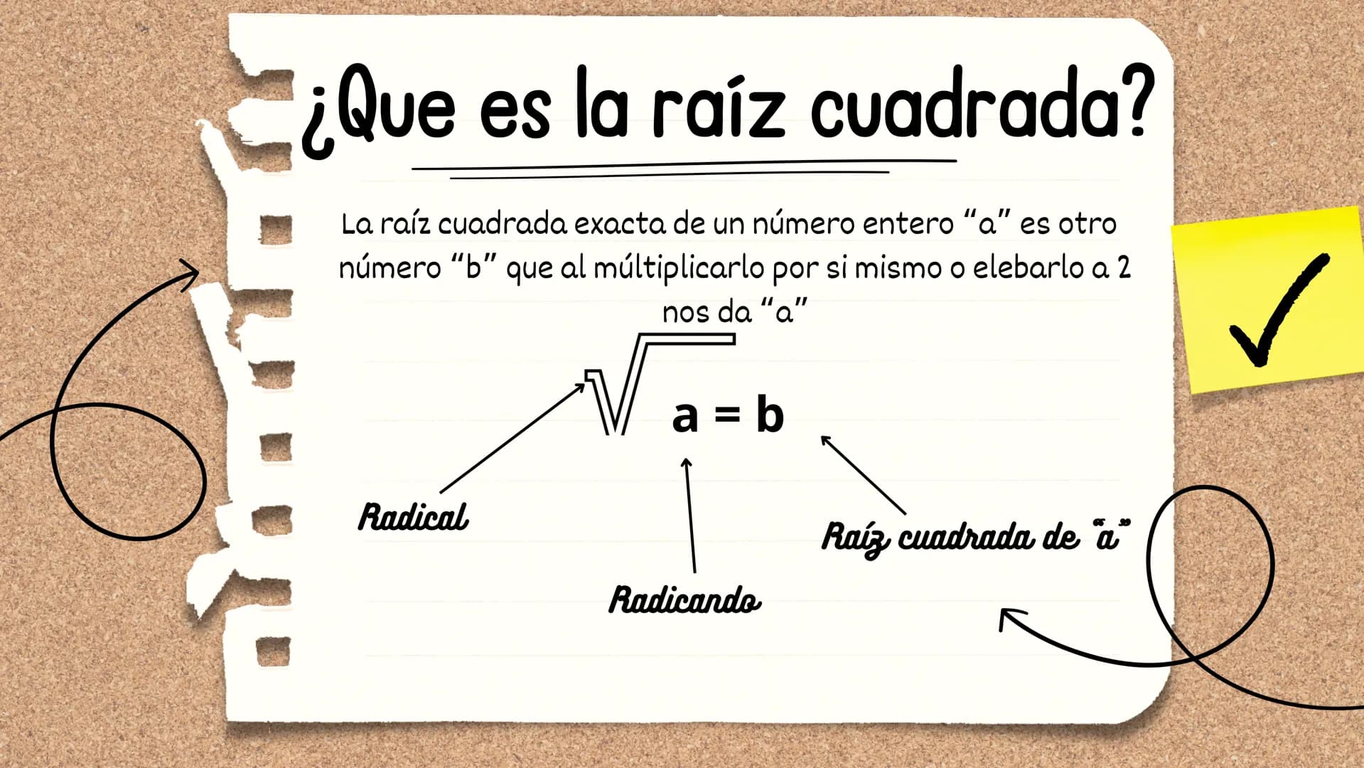 Las raíces
CUADRADAS
Sesión a cargo de Alicia Ortiz
=P Como calcular la raíz cuadrada
La raíz cuadrada de un número entero es el mayor enter