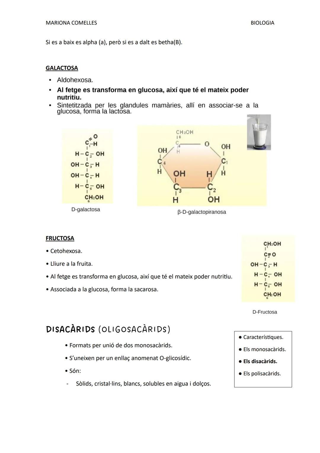 MARIONA COMELLES
BIOLOGIA
# TEMA 2: GLUSIDCS.
Que saber abans de començar el tema:
Grups funcionals: Un o més hidrògens d'una cadena hidroca