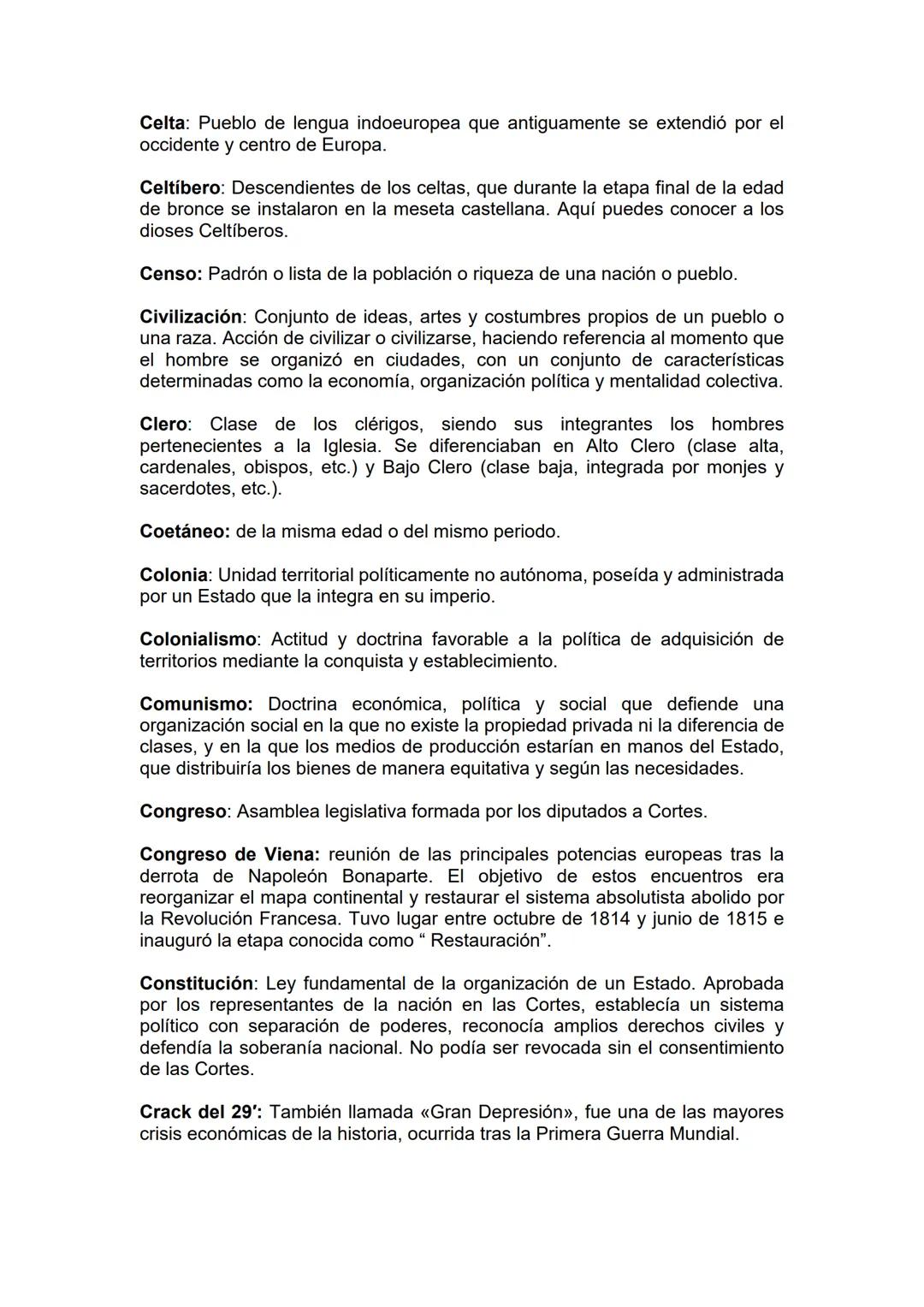 GLOSARIO DE TERMINOLOGÍA HISTÓRICA
Abdicar: Renunciar un monarca a su calidad de jefe de estado.
Absolutismo: Régimen político en el que el 