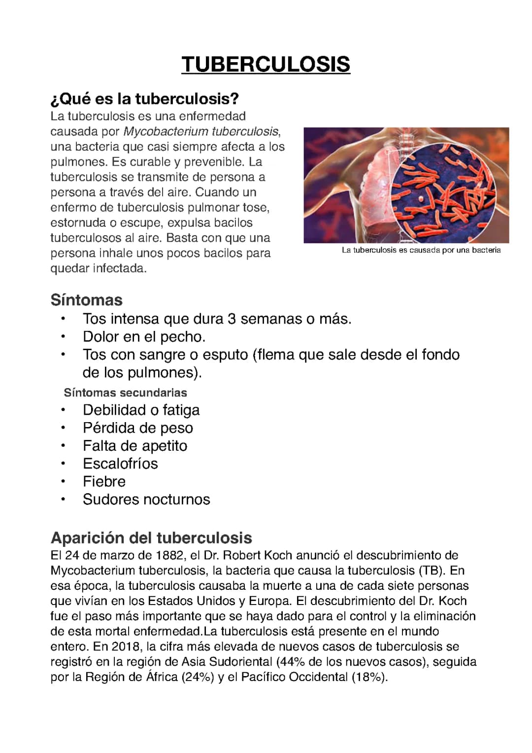 Enfermedad “Tuberculosis”