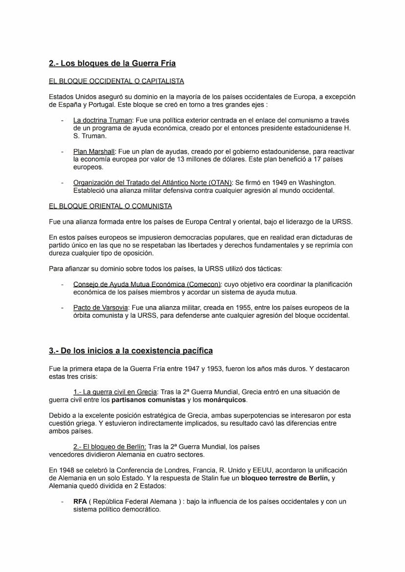LA GUERRA FRÍA
1.- El origen de la Guerra Fría
La guerra fría fue el estado de tensión permanente que caracterizó las relaciones internacion