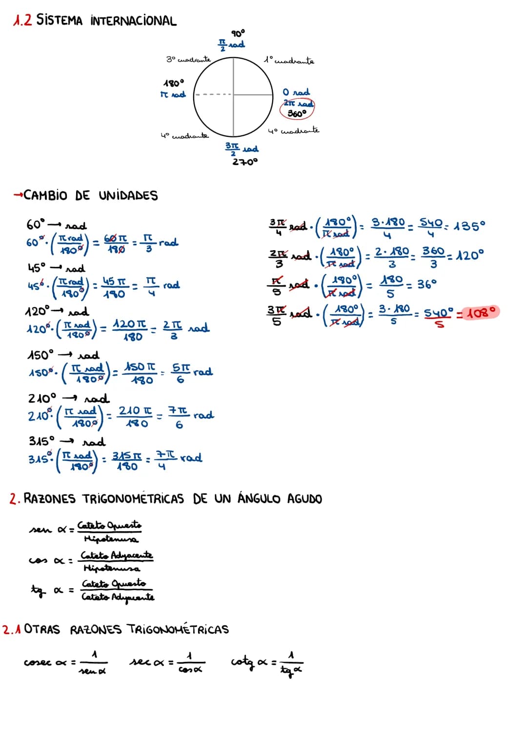 ACT ^^
El cos de un ángulo del primer cuadrante es 3/4, calcula el seno del ángulo.
- ³/4
sen (+)
cas (+)
+g (+)
tg = 122
Sen x = d?
Isen +
