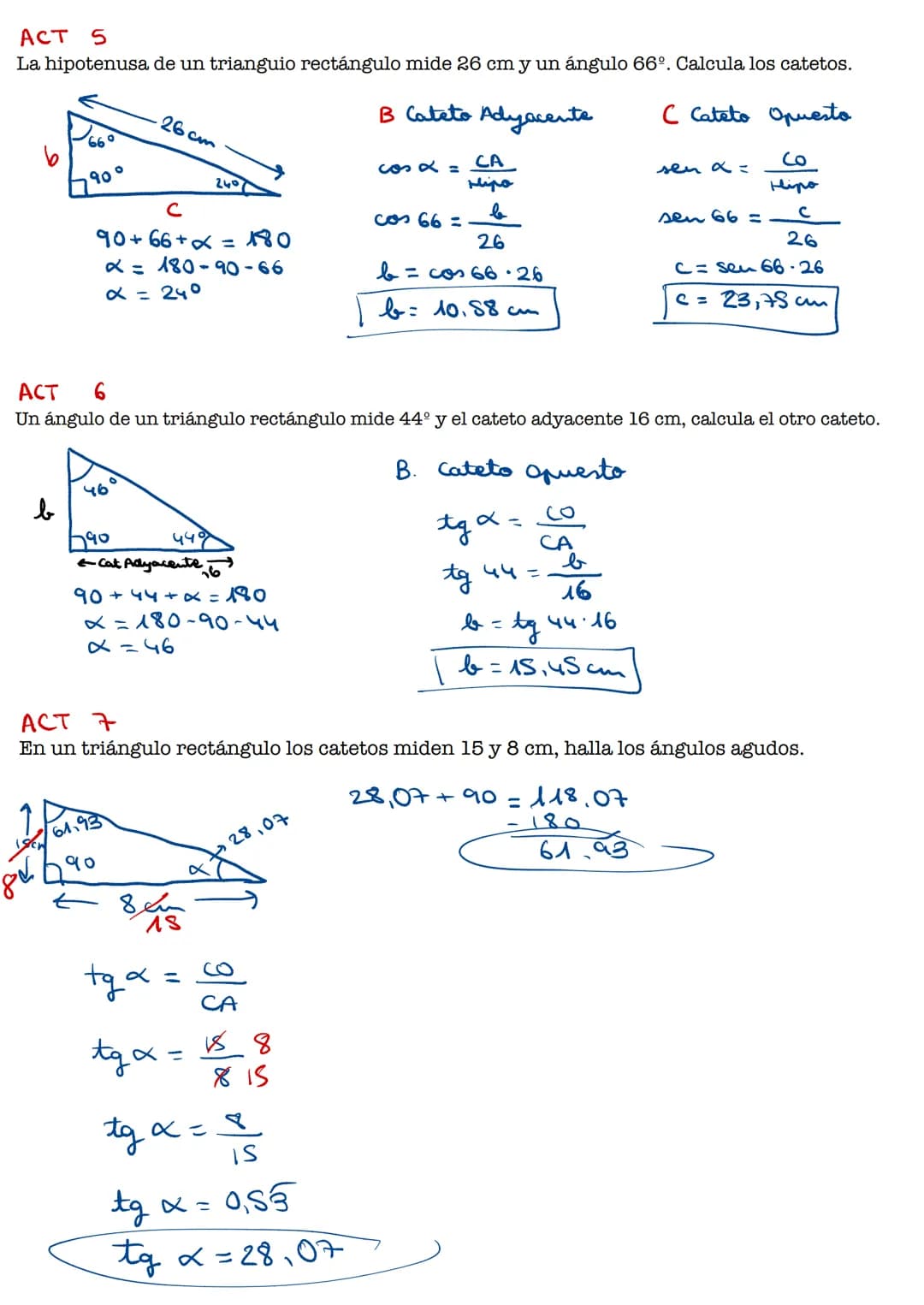 ACT ^^
El cos de un ángulo del primer cuadrante es 3/4, calcula el seno del ángulo.
- ³/4
sen (+)
cas (+)
+g (+)
tg = 122
Sen x = d?
Isen +

