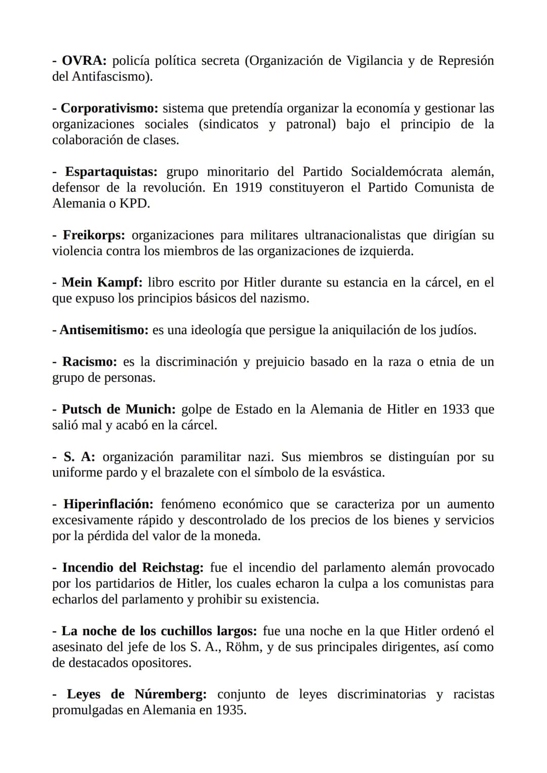 APUNTES EXAMEN HISTORIA
TEMA 10: EL ASCENSO DE LOS TOTALITARISMOS LOS FASCISMOS, EL NAZISMO Y
EL STALINISMO
1. Glosario:
Democracia: sistema