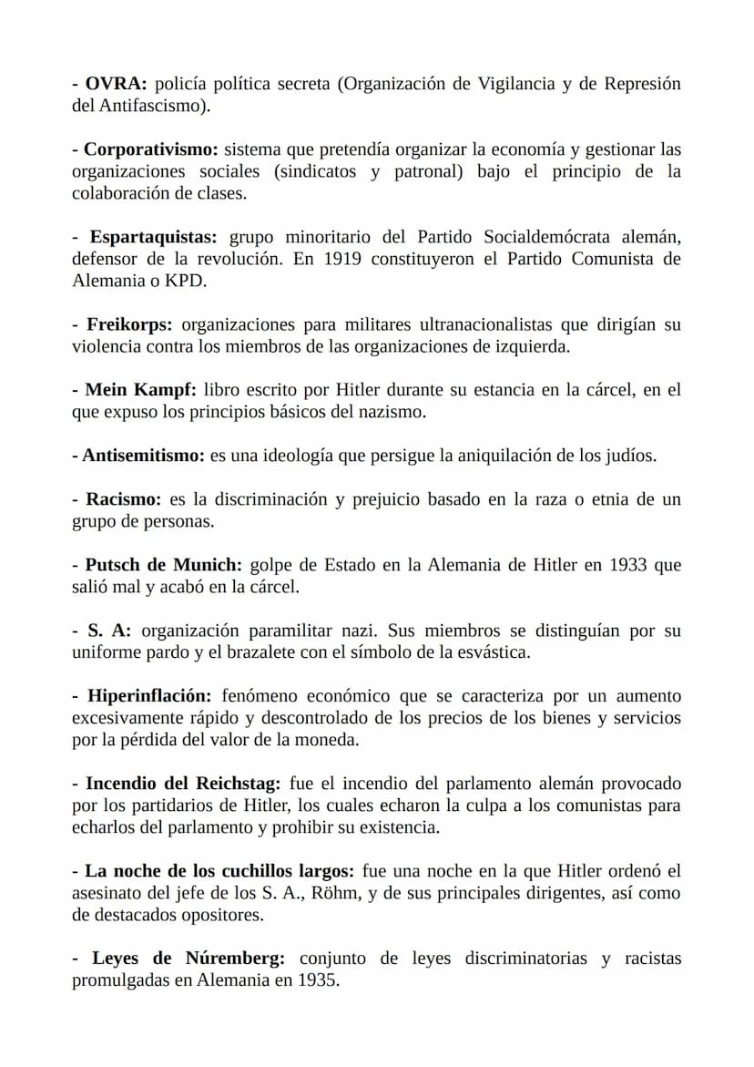 APUNTES EXAMEN HISTORIA
TEMA 10: EL ASCENSO DE LOS TOTALITARISMOS LOS FASCISMOS, EL NAZISMO Y
EL STALINISMO
1. Glosario:
Democracia: sistema