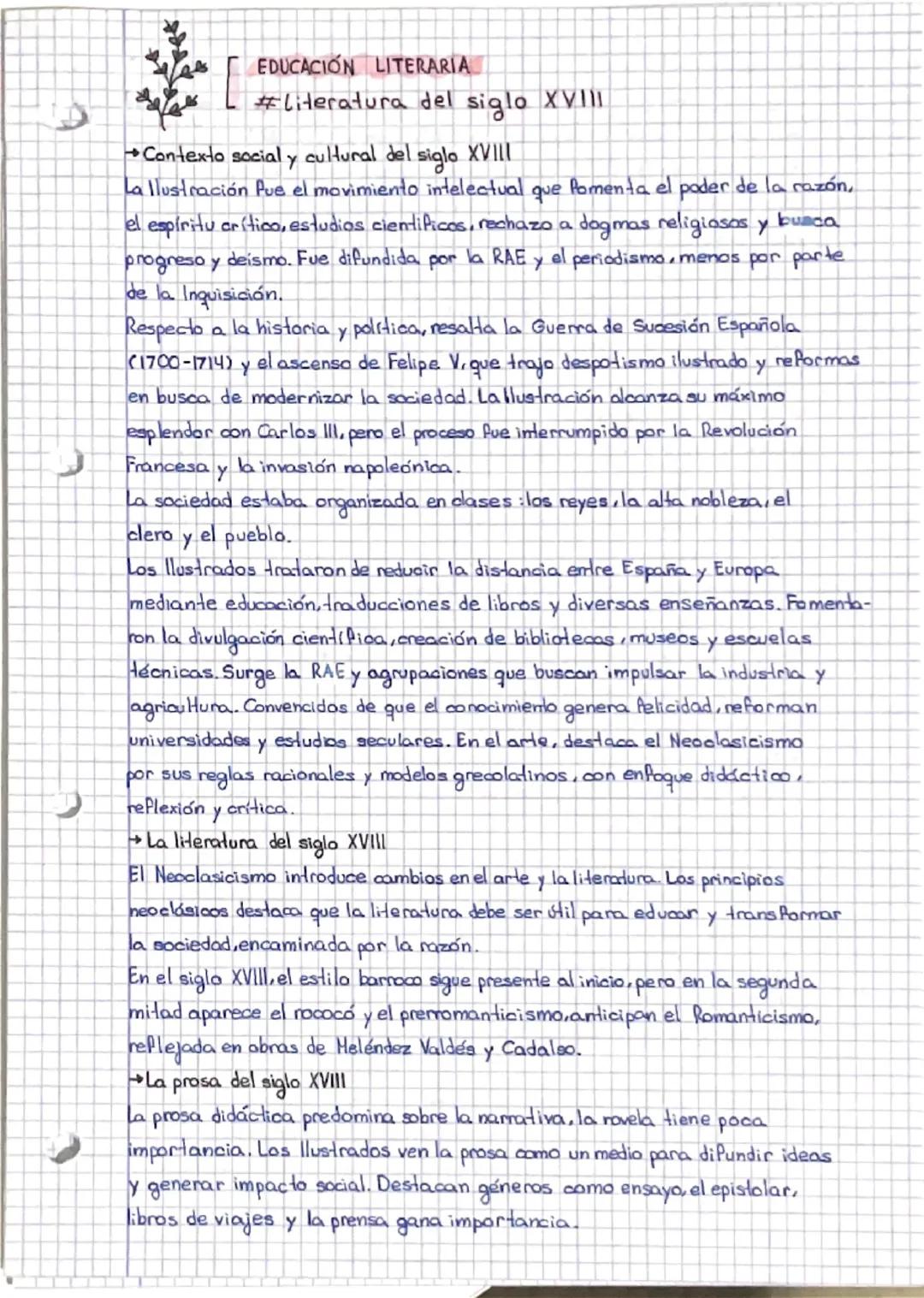 A
EDUCACIÓN LITERARIA
#literatura del siglo XVIII
•Contexto social y cultural del siglo XVIII
busca
La Ilustración Pue el movimiento intelec