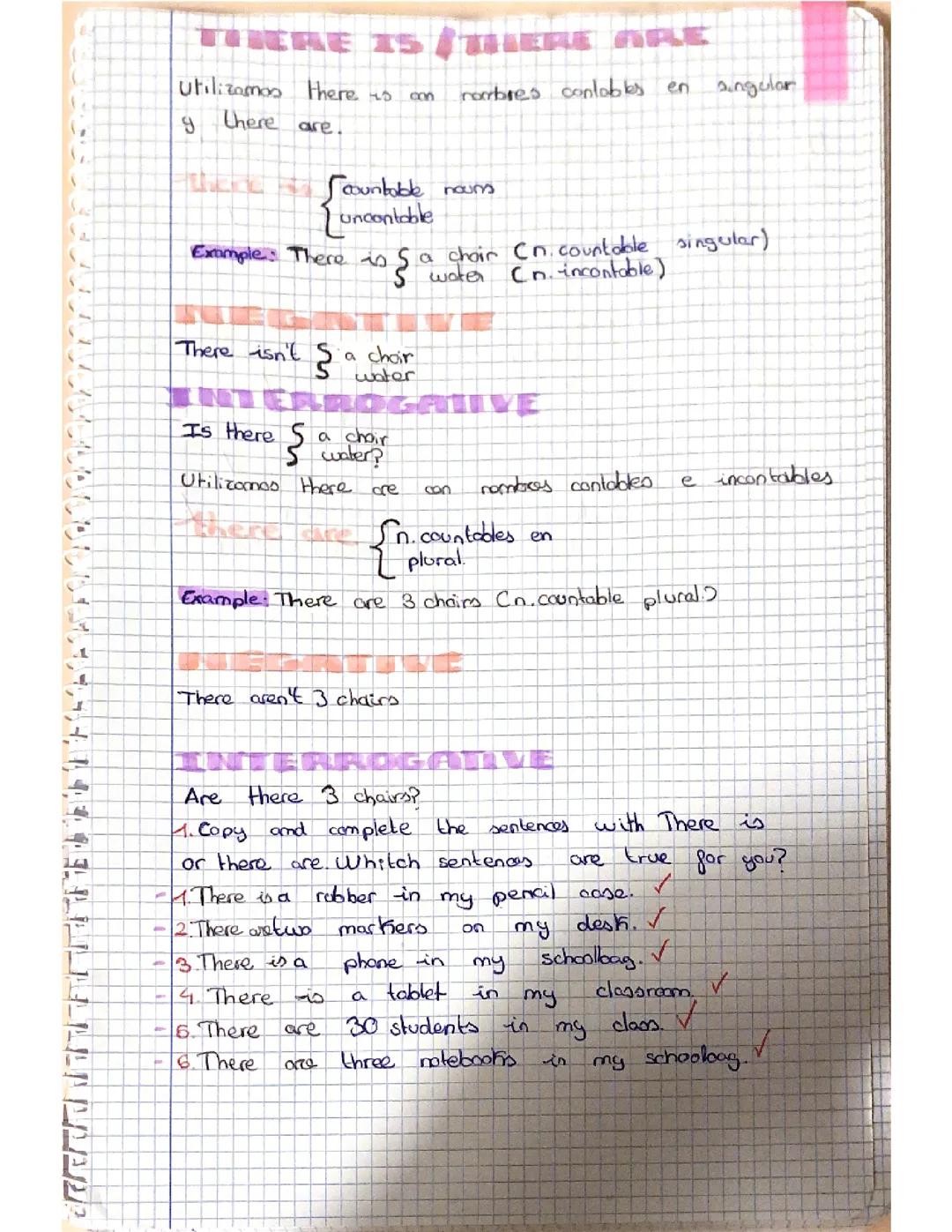 Guía de Estudio: There is y There are