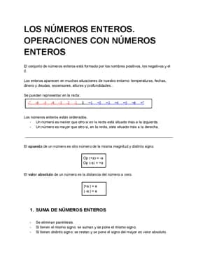 Know Los números enteros. Operaciones con números enteros. thumbnail