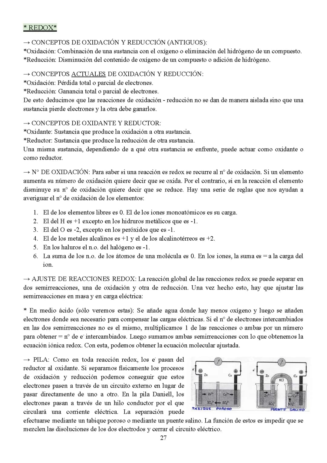 Teoría Química  - Redox