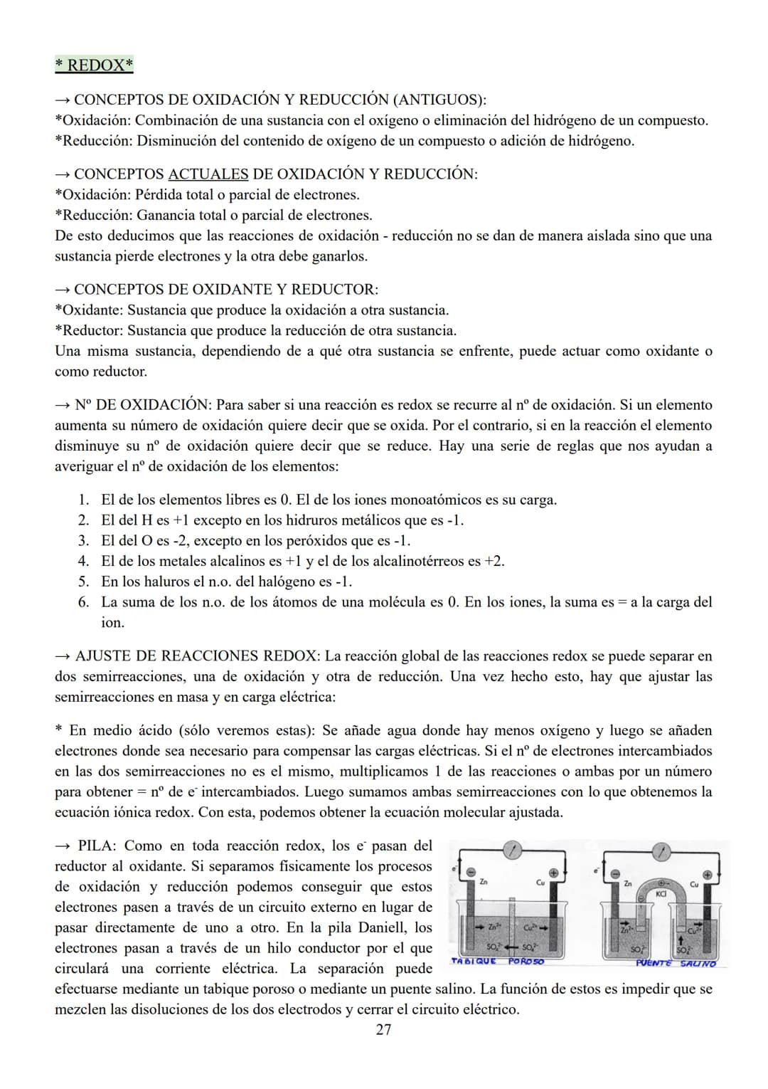 * REDOX*
→ CONCEPTOS DE OXIDACIÓN Y REDUCCIÓN (ANTIGUOS):
*Oxidación: Combinación de una sustancia con el oxígeno o eliminación del hidrógen