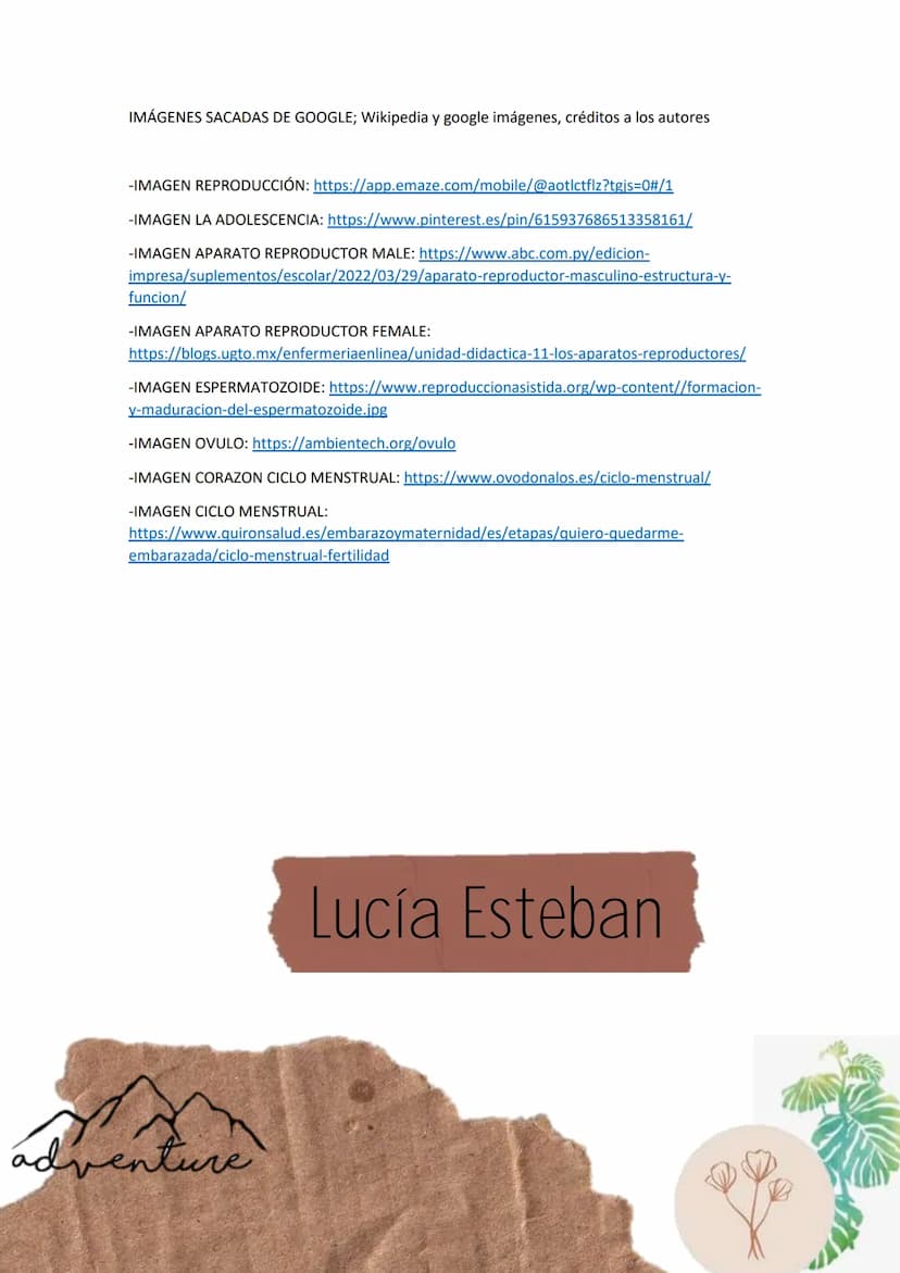 Biología
Lucia Esteban
INDICE
1. La reproduccion
1.1. La adolescencia
2. Los aparatos reproductores/genitales
3. Los gametos
3.1. La formaci