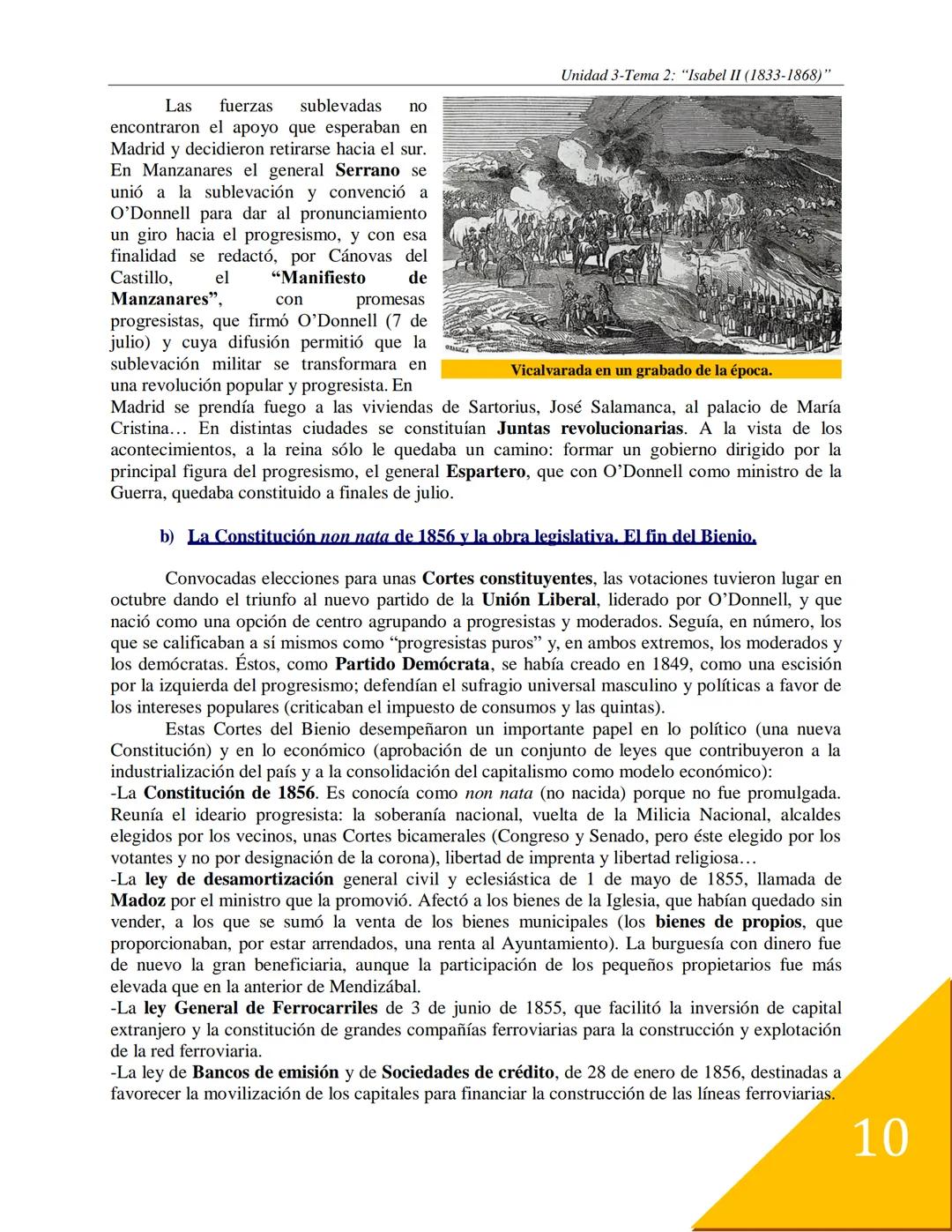 Unidad 3: Entre lo Antiguo y lo Nuevo:
1808-1860.

Tema 2: Isabel II, "la de los Tristes destinos"
(1833-1868).

Durante el reinado de Isabe