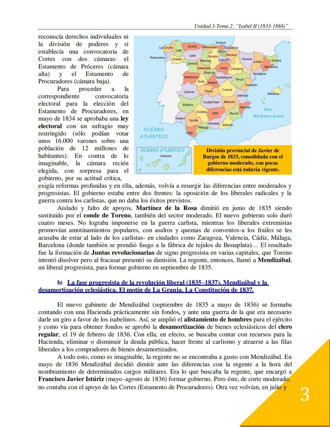 Unidad 3: Entre lo Antiguo y lo Nuevo:
1808-1860.

Tema 2: Isabel II, "la de los Tristes destinos"
(1833-1868).

Durante el reinado de Isabe