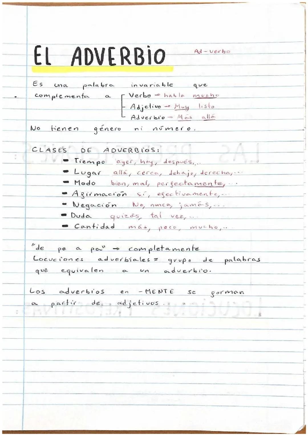 Categorías gramaticales 