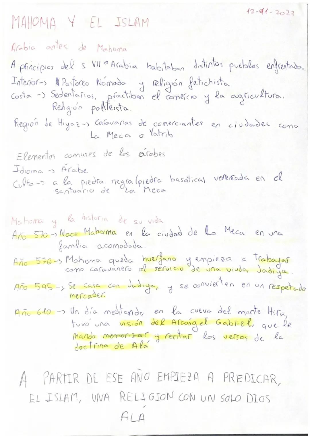 La vida de Mahoma y el inicio del Islam