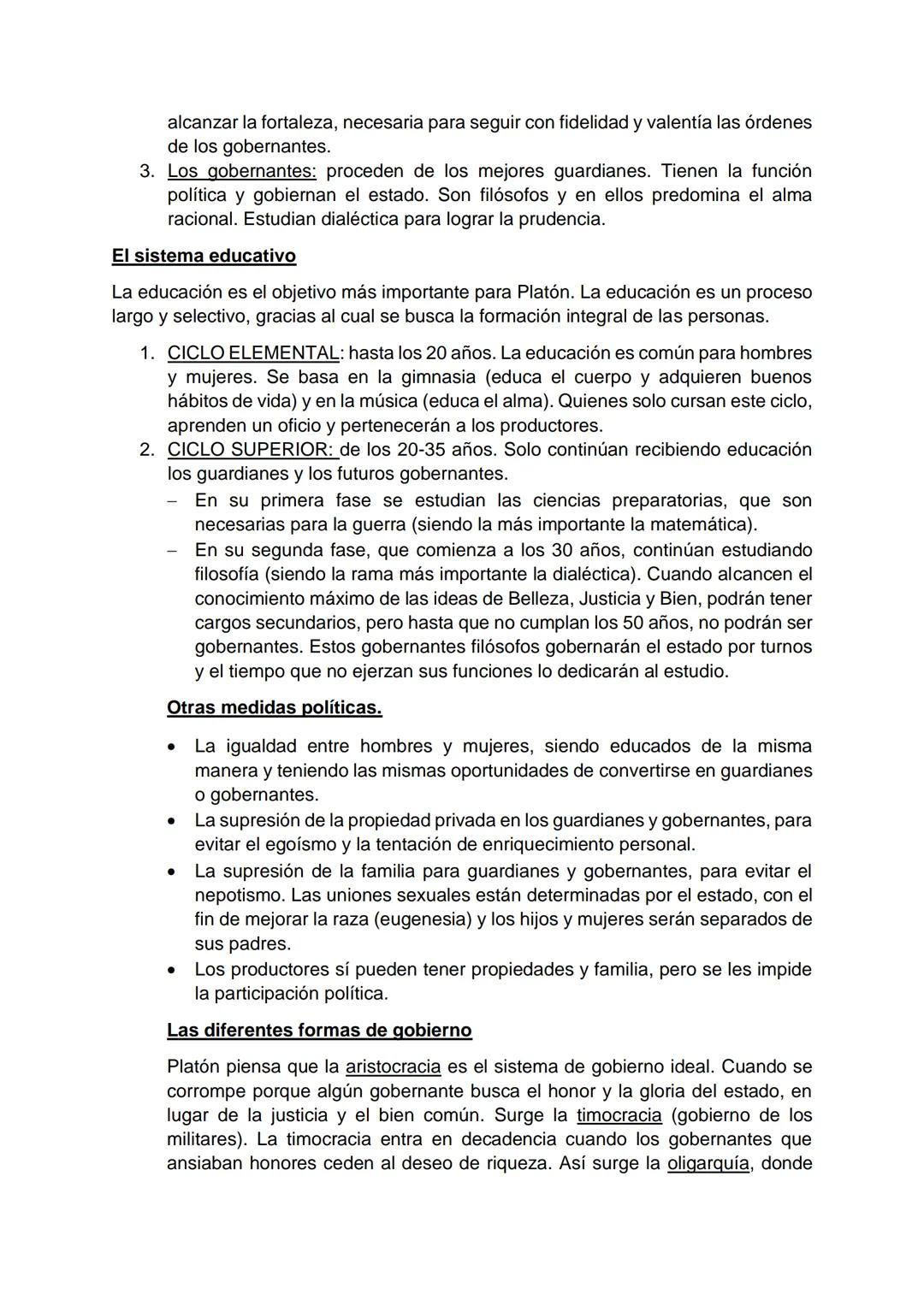 TEMA 3: PLATÓN
3. EL PROBLEMA DE PLATÓN: EL ESTADO IDEAL
El punto de partida del pensamiento de Platón tiene dos ideas clave.
1. Tiene una p