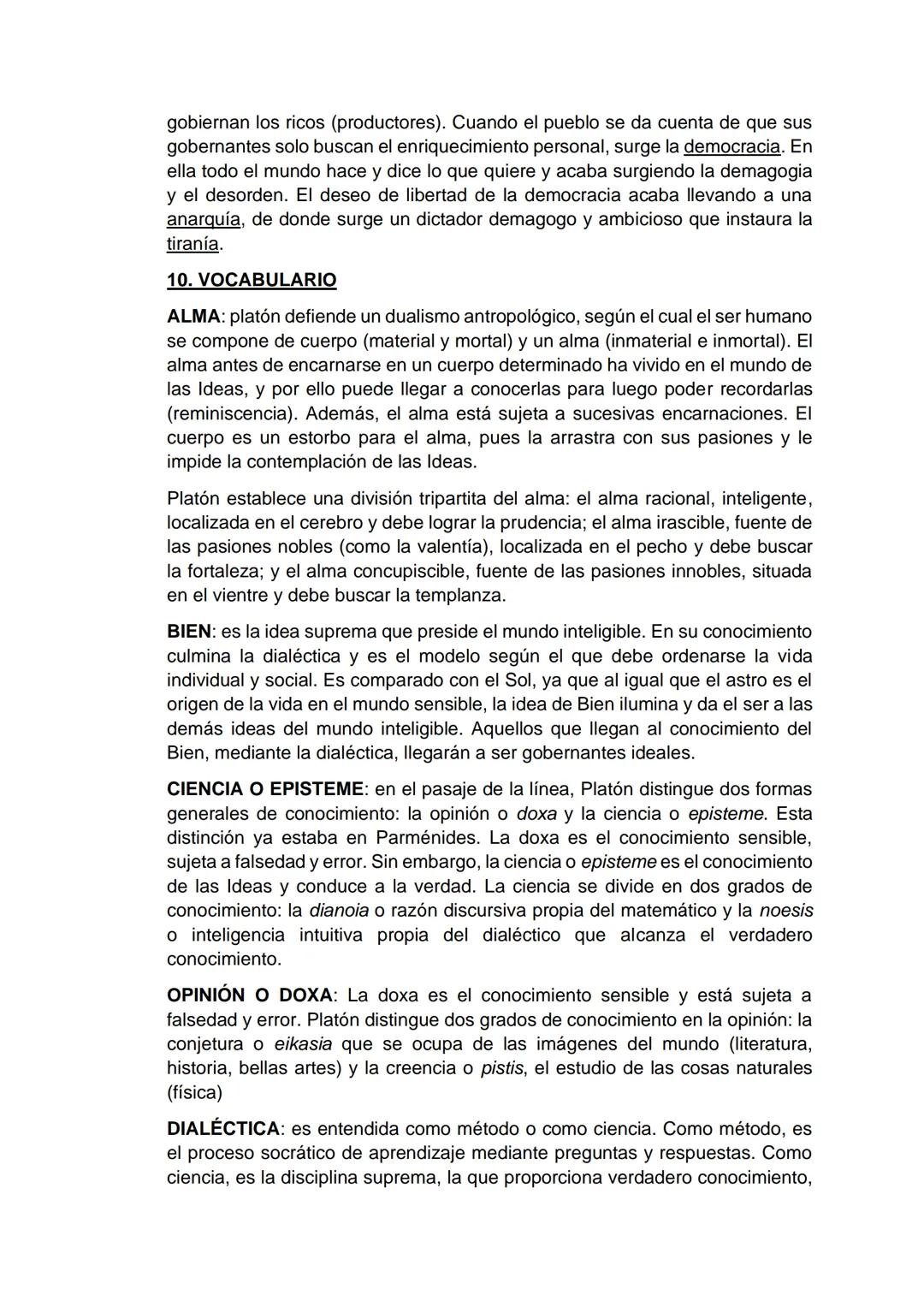 TEMA 3: PLATÓN
3. EL PROBLEMA DE PLATÓN: EL ESTADO IDEAL
El punto de partida del pensamiento de Platón tiene dos ideas clave.
1. Tiene una p