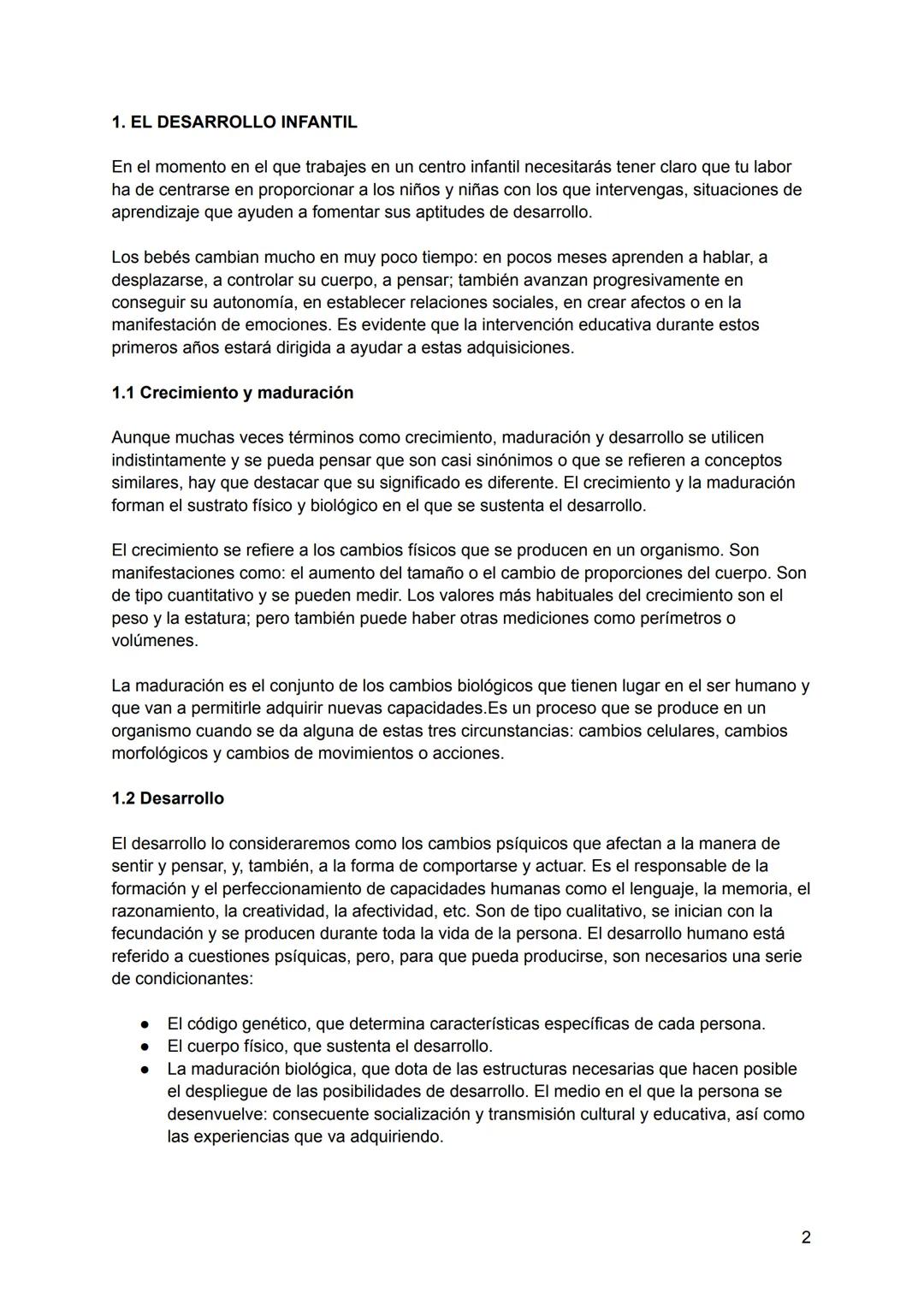 DESARROLLO COGNITIVO Y MOTOR
UT 01
DESARROLLO INFANTIL E INTERVENCIÓN EDUCATIVA
1. El desarrollo infantil
1.1 Crecimiento y maduración
1.2 D