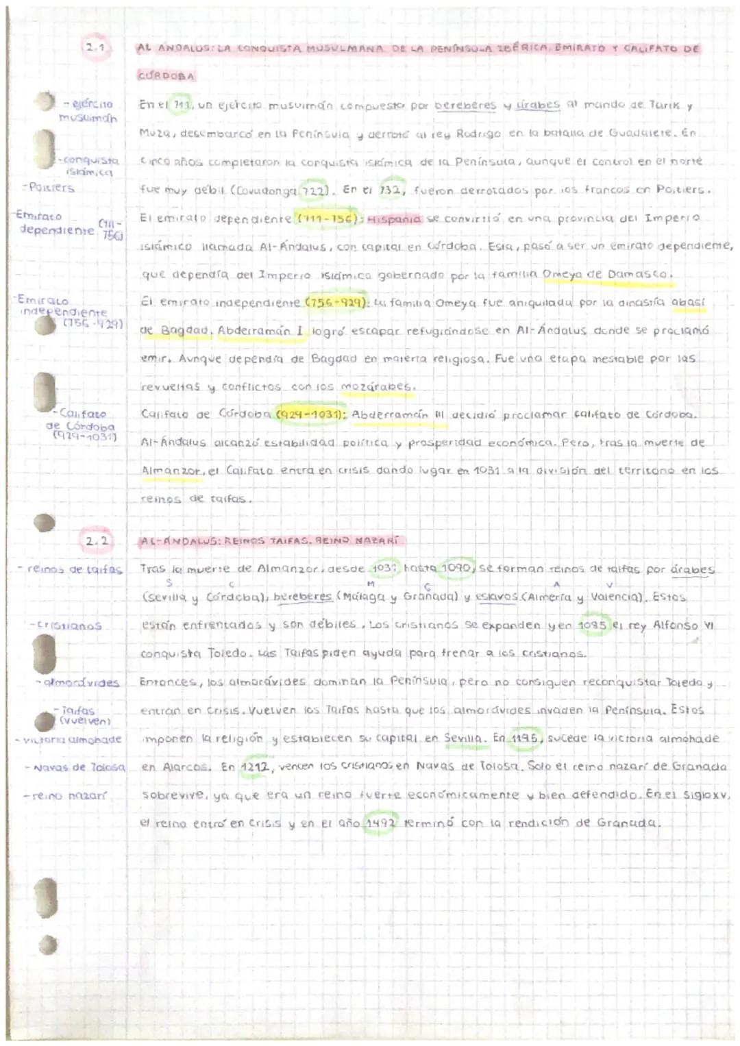 2.1
- ejército
musliman
Jong
-conquista
iskám.ca
-Poitiers
-Emitato
(11-
dependiente 750
-Emirato
independiente
(756-429)
-Califato
de Córdo