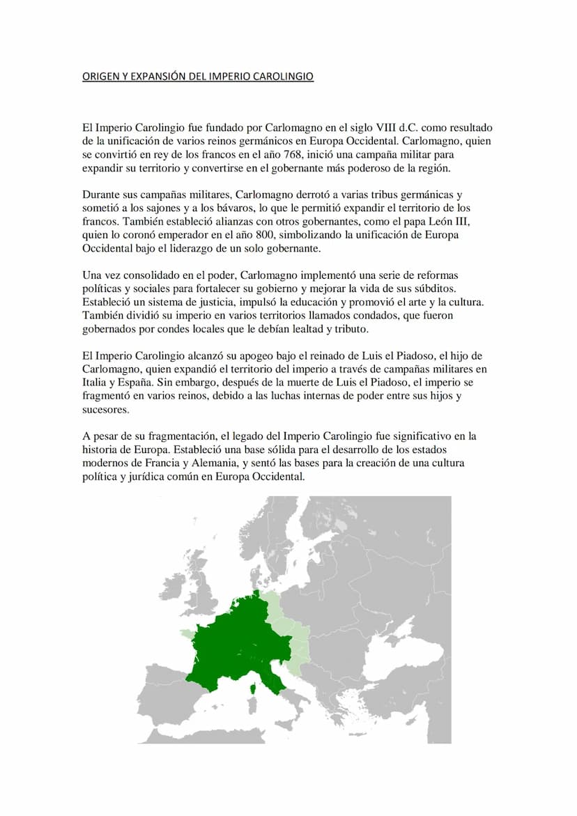 EL IMPERIO BIZANTINO Y EL IMPERIO CAROLINGIO
El Imperio Bizantino y el Imperio Carolingio fueron dos poderosas entidades políticas
que coexi
