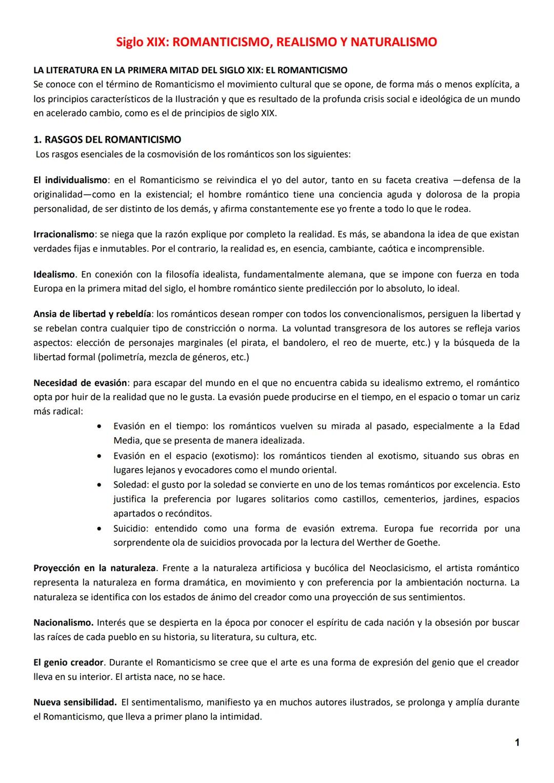 LA LITERATURA EN LA PRIMERA MITAD DEL SIGLO XIX: EL ROMANTICISMO
Se conoce con el término de Romanticismo el movimiento cultural que se opon