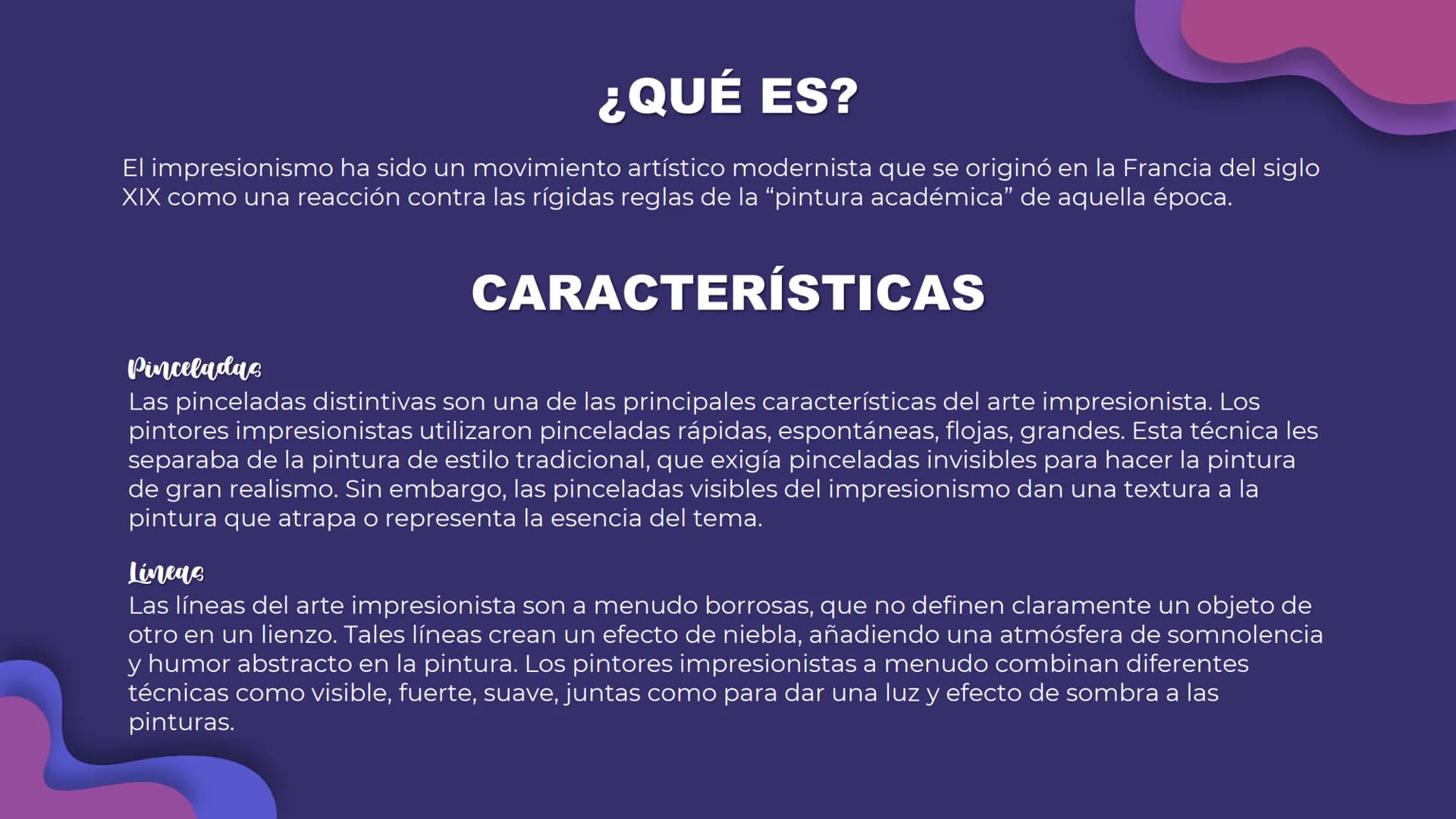 Introducción a la música del siglo XX
María Sánchez 01
Impresionismo
1872-1873 ¿QUÉ ES?
El impresionismo ha sido un movimiento artístico mod