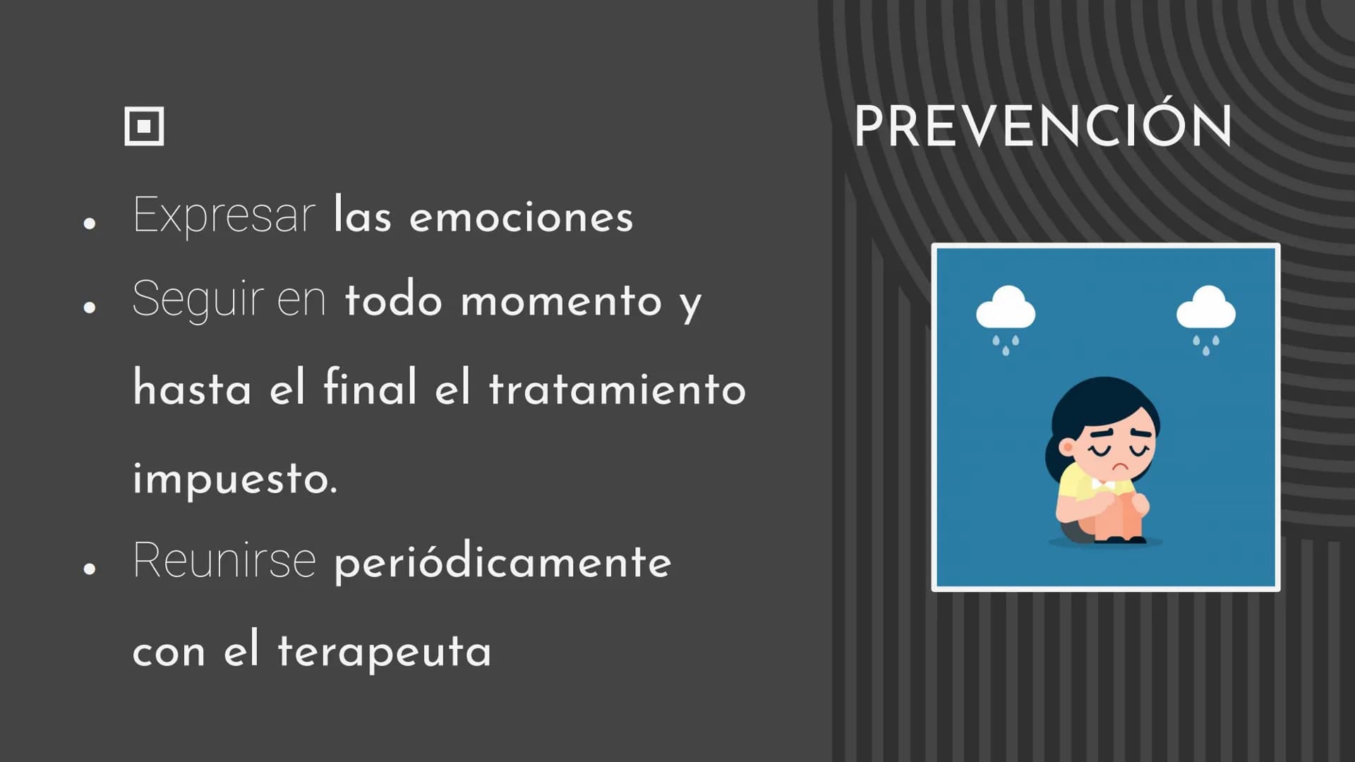 LA
DEPRESIÓN
Abraham Cruz
Gonzalo Luca d
6
ÍNDICE
¿Qué es la depresión?
Síntomas
Tipos de depresión
Tratamiento
Prevención
Otros datos relev