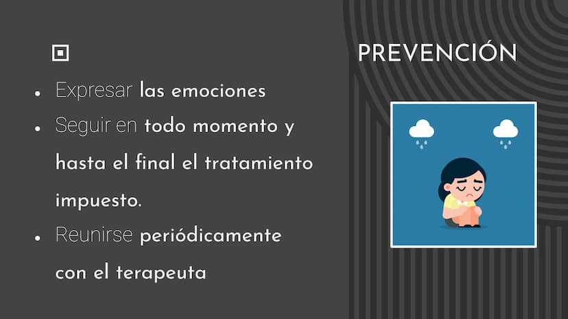 LA
DEPRESIÓN
Abraham Cruz
Gonzalo Luca d
6
ÍNDICE
¿Qué es la depresión?
Síntomas
Tipos de depresión
Tratamiento
Prevención
Otros datos relev