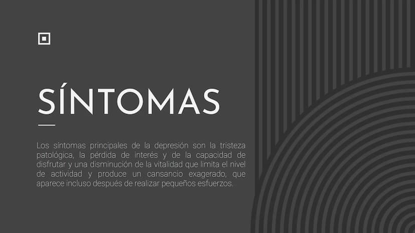 LA
DEPRESIÓN
Abraham Cruz
Gonzalo Luca d
6
ÍNDICE
¿Qué es la depresión?
Síntomas
Tipos de depresión
Tratamiento
Prevención
Otros datos relev
