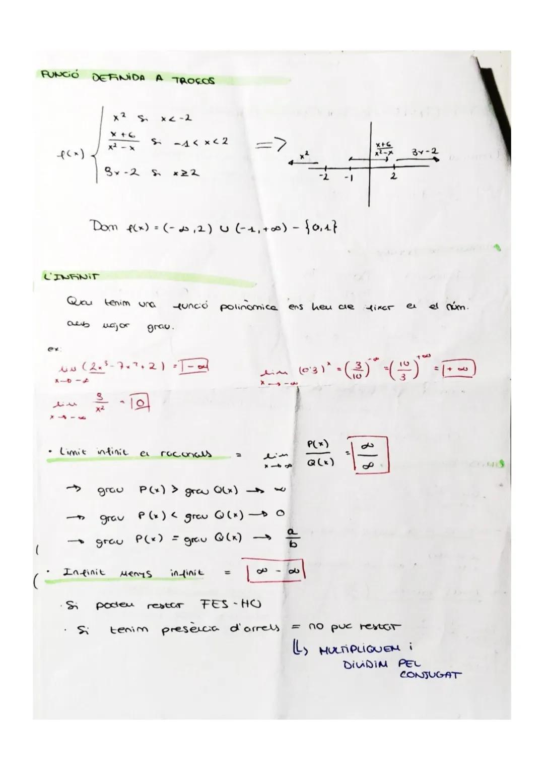 MATEMÀTIQUES

T. 1 LÍMITS DE FUNCIONS. CONTINUITAT

Domini de la funció $d(f)$: subconjunt de nombres reals per als auals
$f(x): \frac{1}{x}
