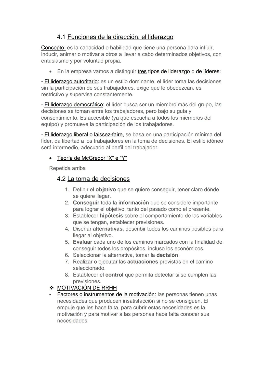 Tema 4. Dirección y
organización de la empresa
1. PROCESO DE ADMINISTRACIÓN: concepto y fases
Se denomina proceso administrativo al conjunto