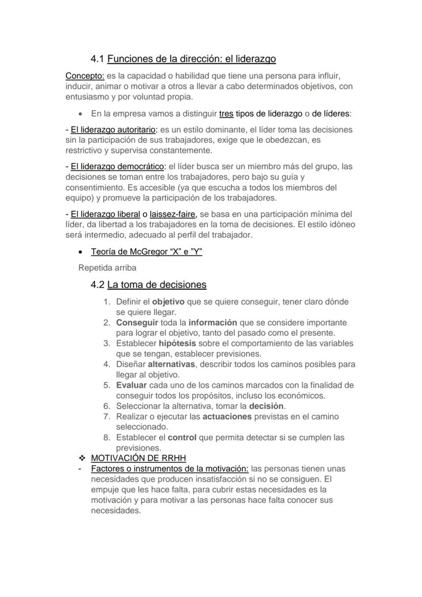 Tema 4. Dirección y
organización de la empresa
1. PROCESO DE ADMINISTRACIÓN: concepto y fases
Se denomina proceso administrativo al conjunto