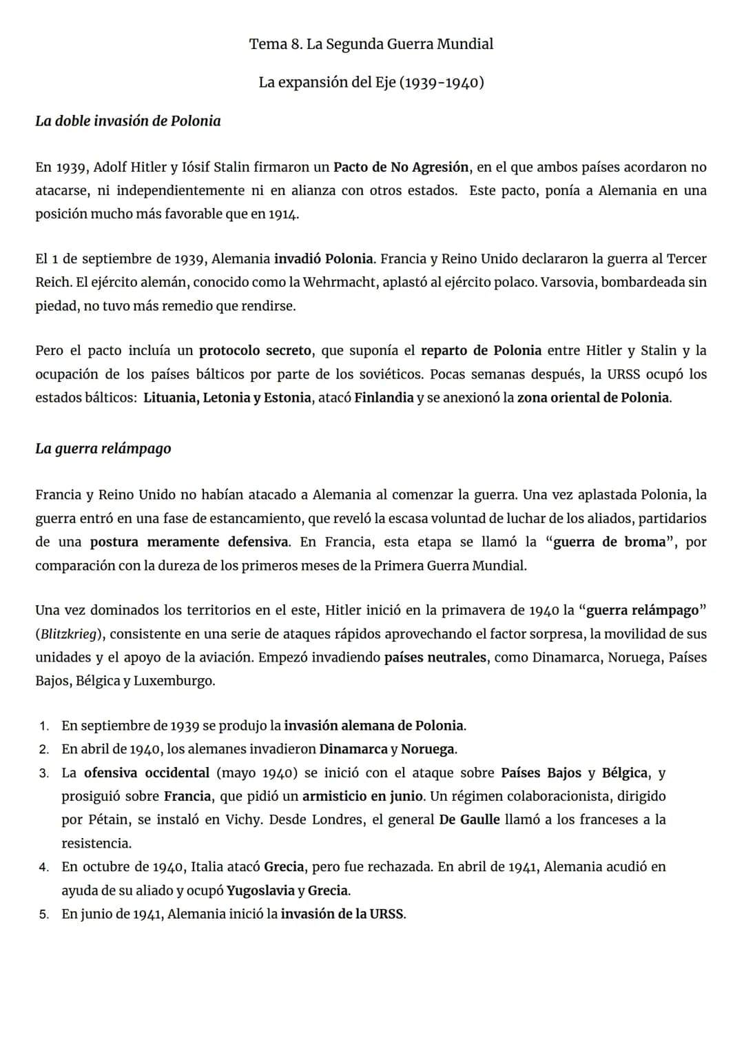 La Segunda Guerra Mundial 