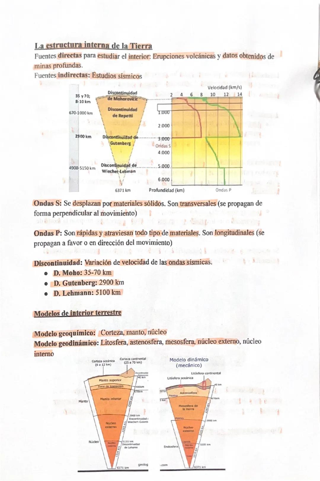 # La estructura interna de la Tierra

Fuentes directas para estudiar el interior: Erupciones volcánicas y datos obtenidos de
minas profundas
